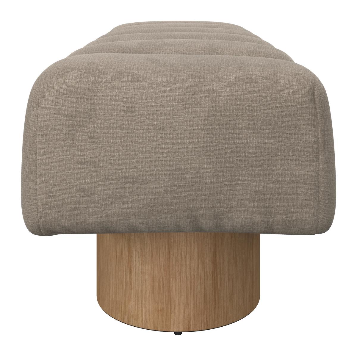 Sitzbank Alina Chenille Hellbraun - Hellbraun/Naturfarben, MODERN, Holz/Holzwerkstoff (140/45/45cm) - Bessagi Home