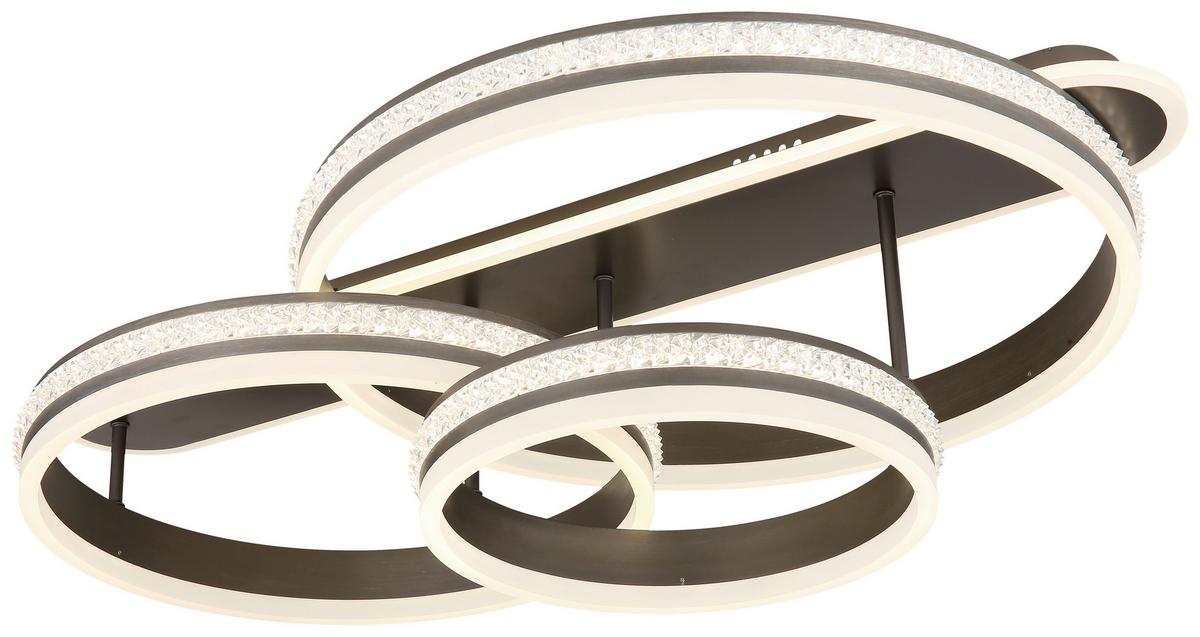 Stropna Led-svetilka Grouni, S Sijalko - barve titana/opal, Design, kovina/umetna masa (80/50/21,5cm)