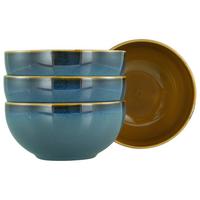 Schüsselset Mallorca Blau/Braun, 4-teilig - Blau/Braun, Basics, Keramik (17,5cm) - Creatable