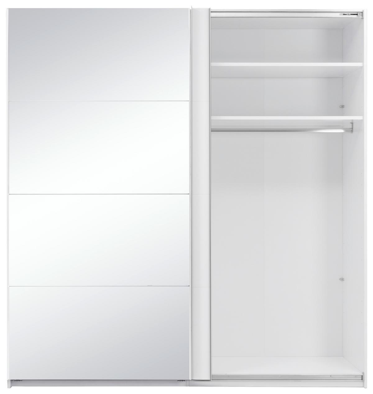 Omara Z Drsnimi Vrati Viva, Bela - bela/barve aluminija, Moderno, kovina/leseni material (200/210/62cm) - P & B