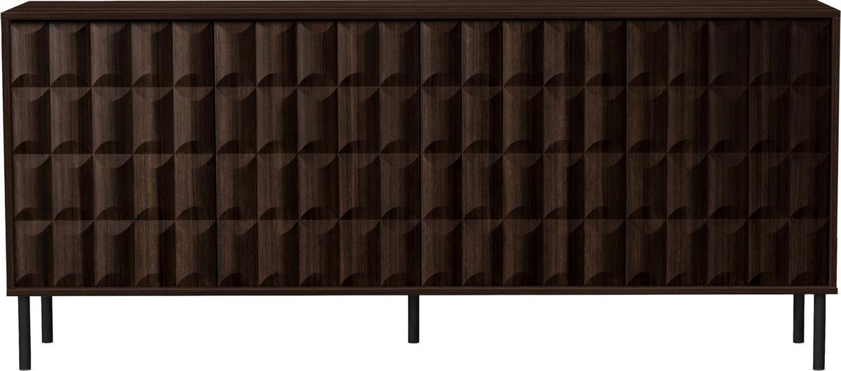 Sideboard Diamond Dunkelbraun - Dunkelbraun/Schwarz, Design, Holzwerkstoff/Metall (205/91/40cm) - Mömax