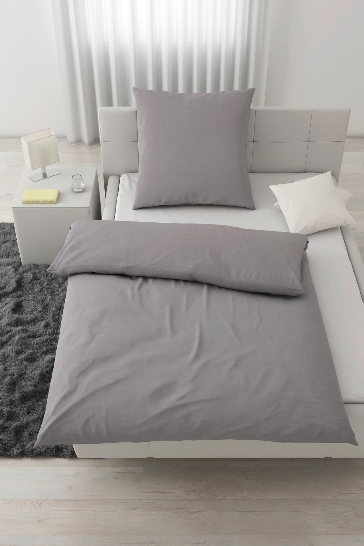 Bettwäsche Ilvy in Grau ca. 135x200cm - Grau, MODERN, Textil (135/200cm) - Modern Living