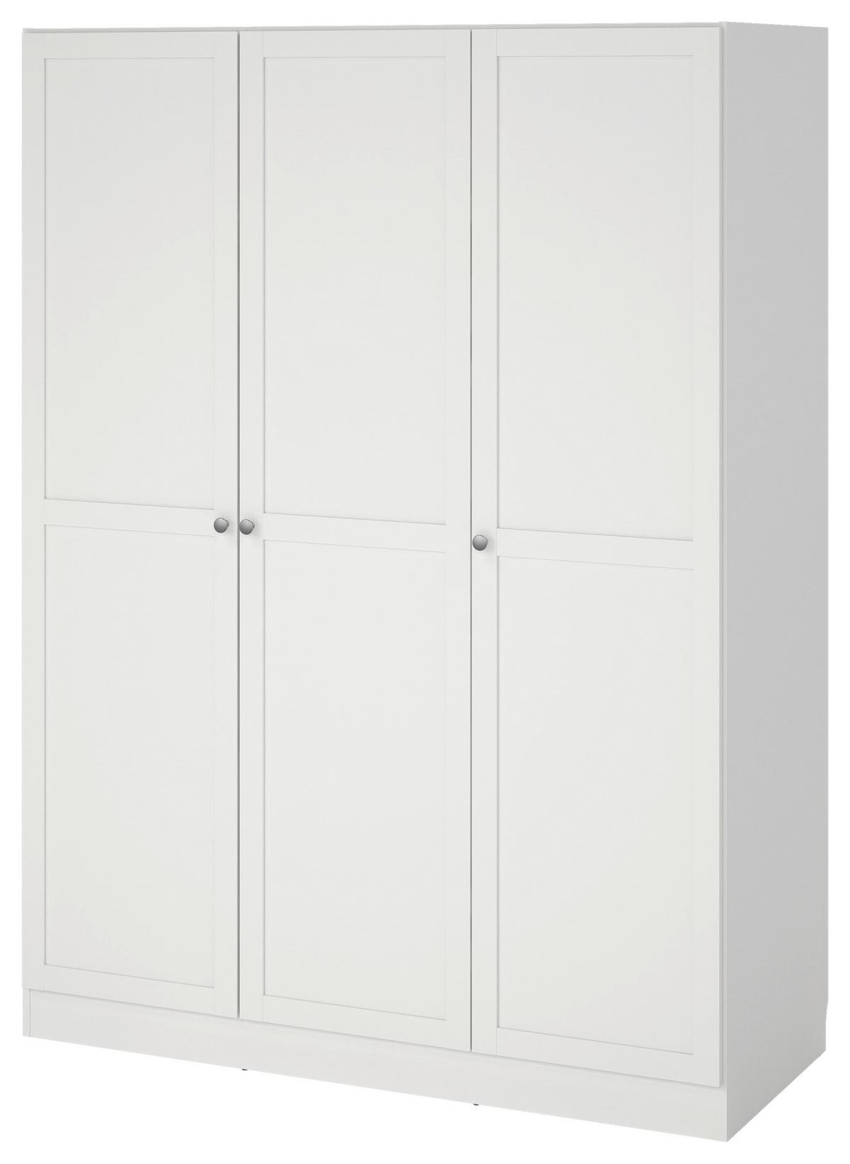 Omara S Klasičnimi Vrati Billund, Bela - srebrne barve/bela, Moderno, kovina/leseni material (147/200/61,7cm) - MID.YOU