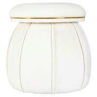 HOCKER CORIN 125 - Beige/Goldfarben, Design, Textil (51,5/55cm) - Kayoom