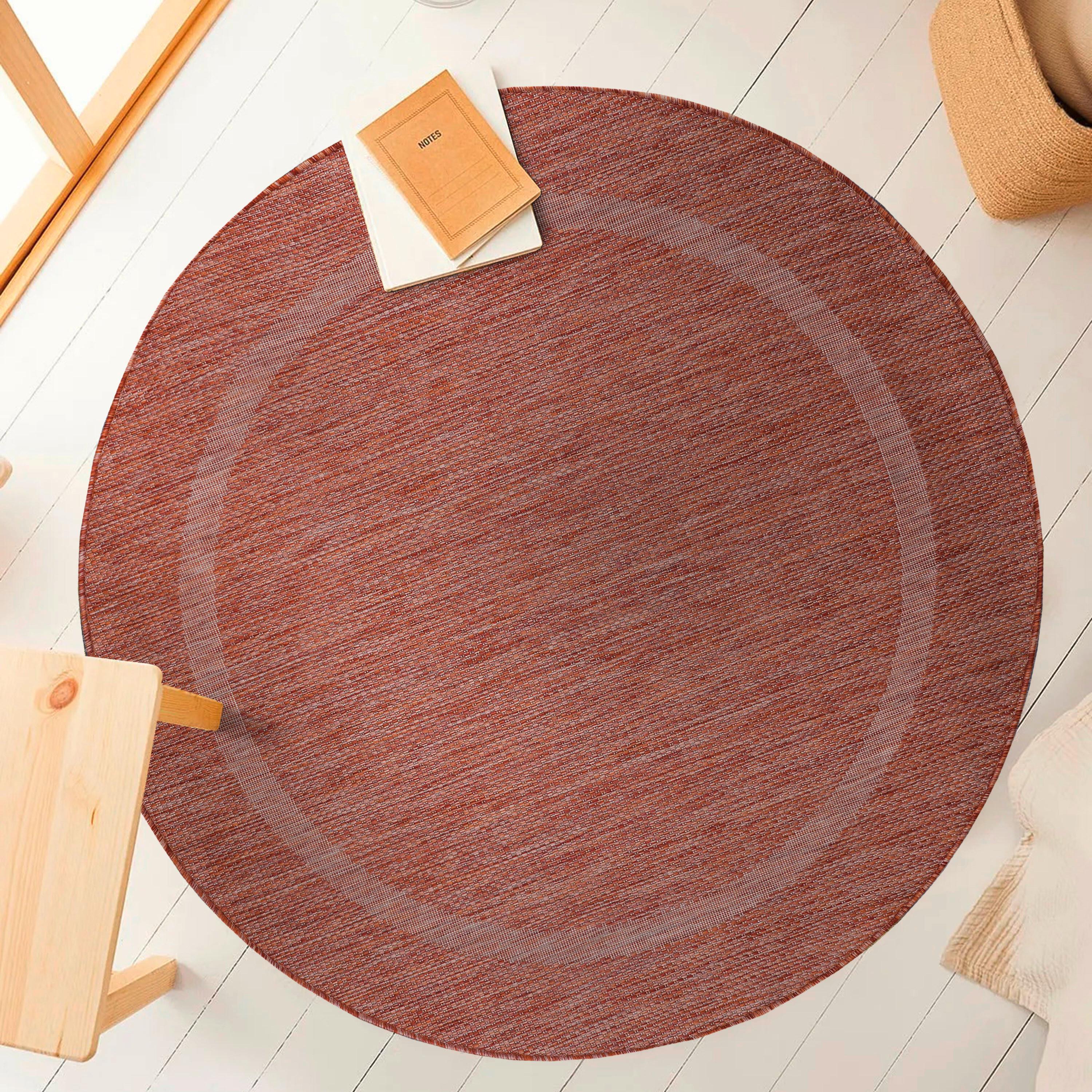 Flachwebeteppich Relax Rot Ø ca. 120cm - Rot, Basics, Textil (120/120cm) - Novel