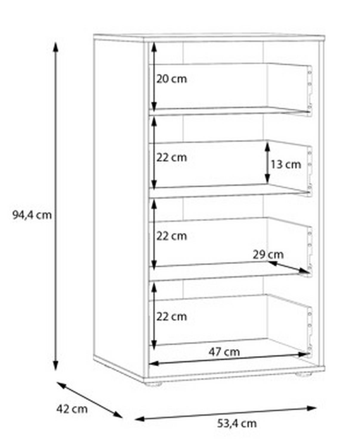 Komód 4 Fiókkal Canchoa - homok, Modern, faalapú anyag (53,4/94,4/42cm)