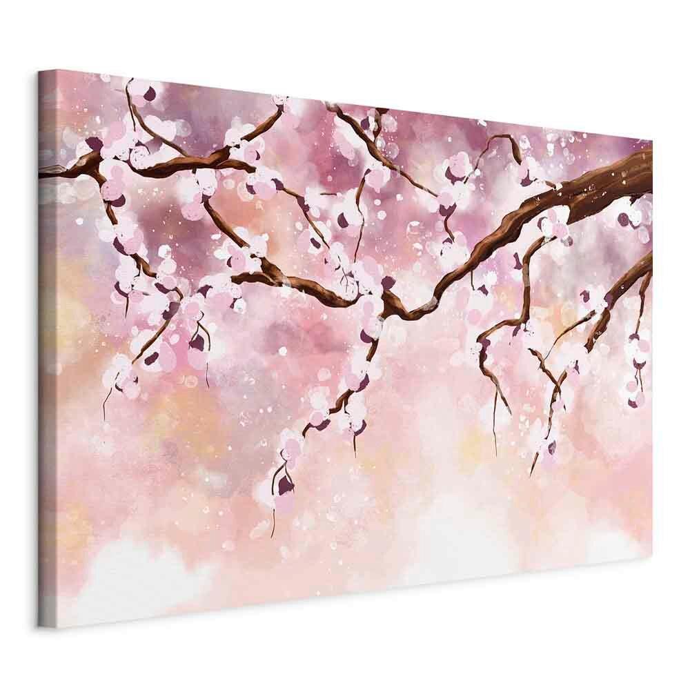 Slika Na Platnu Cherry Blossoms - roza, Basics, tekstil/les (90/60/1,2cm) - artgeist