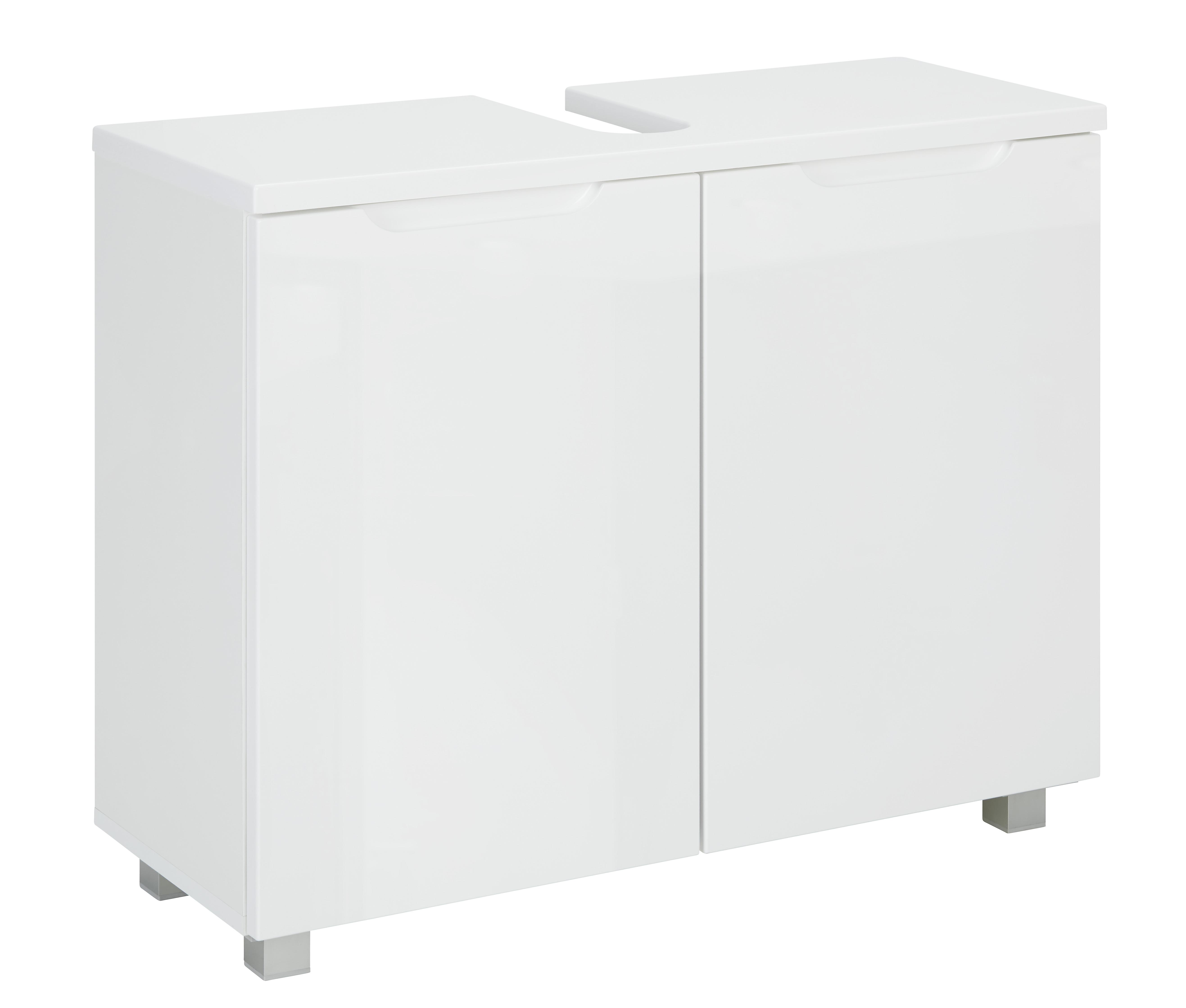 Omarica Za Pod Umivalnik Roy Ii -Exklusiv-, Bela - srebrne barve/bela, Moderno, umetna masa/leseni material (80/66/32cm) - Mömax