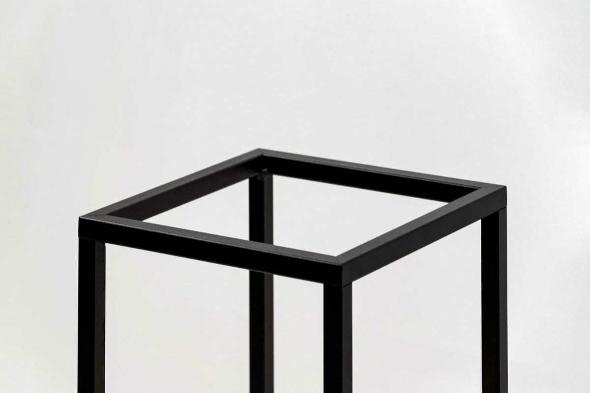 Blumenständer Schwarz - Schwarz, Basics, Holz/Metall (23/90/23cm)