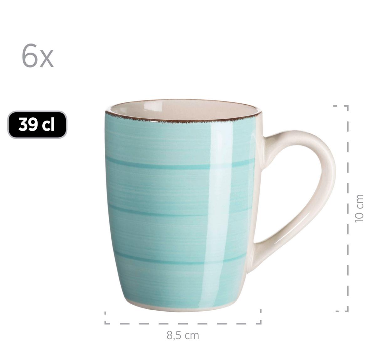 TASSENSET 935336 KAFFEEBECHERSET 6TLG - Türkis, Basics, Keramik (8,5/10cm) - Mäser