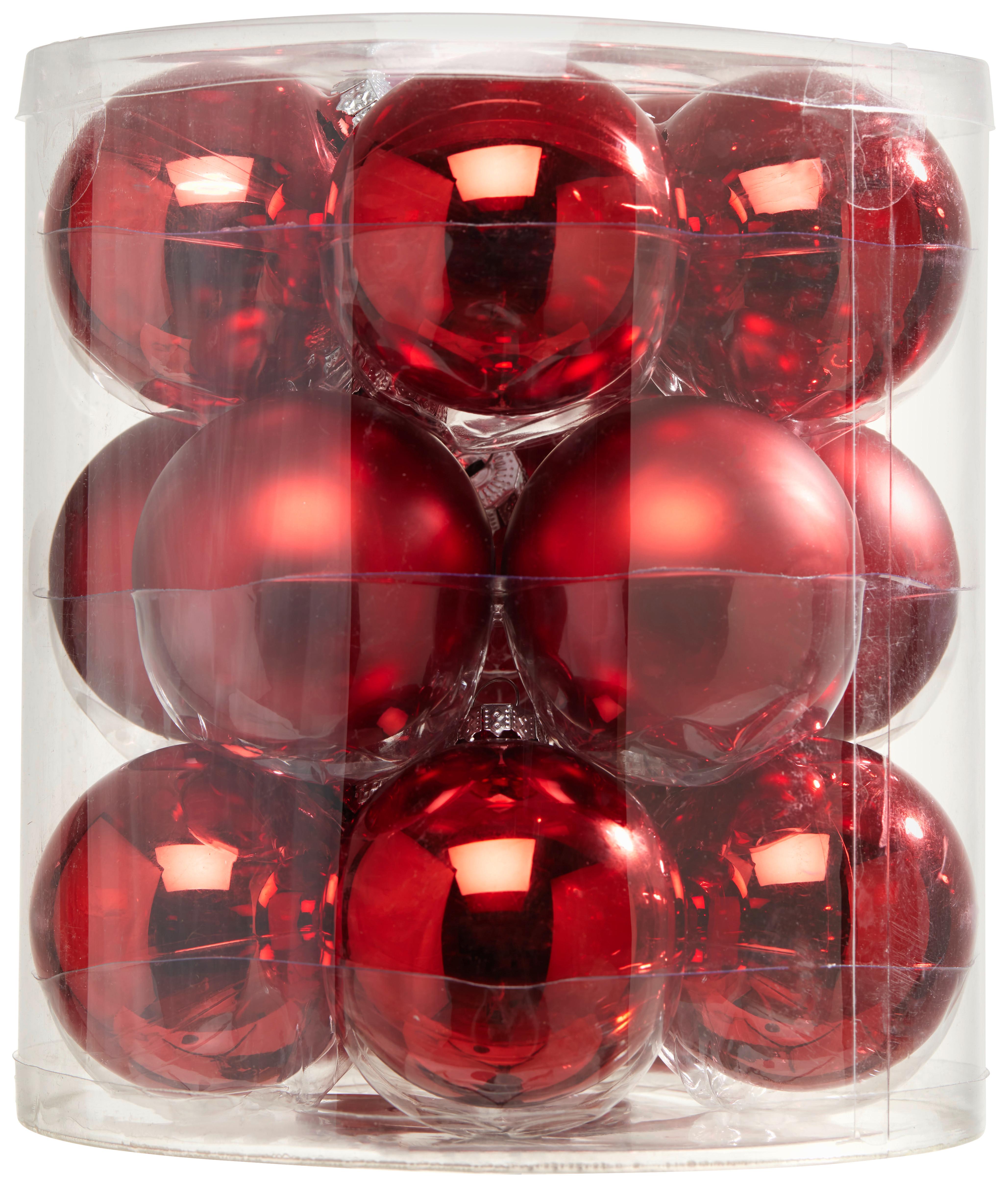 Christbaumkugel Noel in Rot 15 Stk. - Rot, Basics, Glas (6cm) - Modern Living
