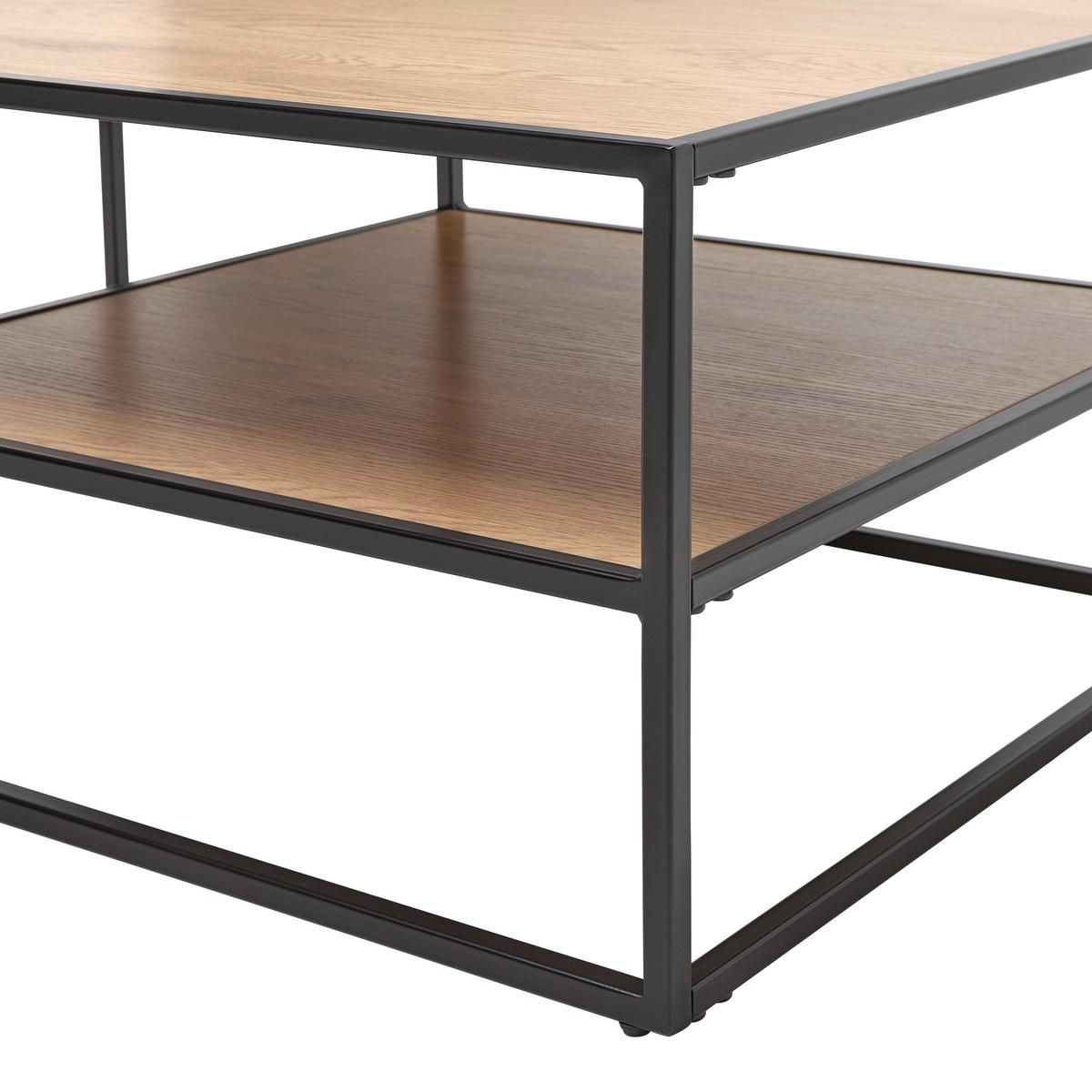 Couchtisch Kenny Eichefarben/Schwarz - Eichefarben/Schwarz, MODERN, Holzwerkstoff/Metall (90/38/40cm) - Mömax