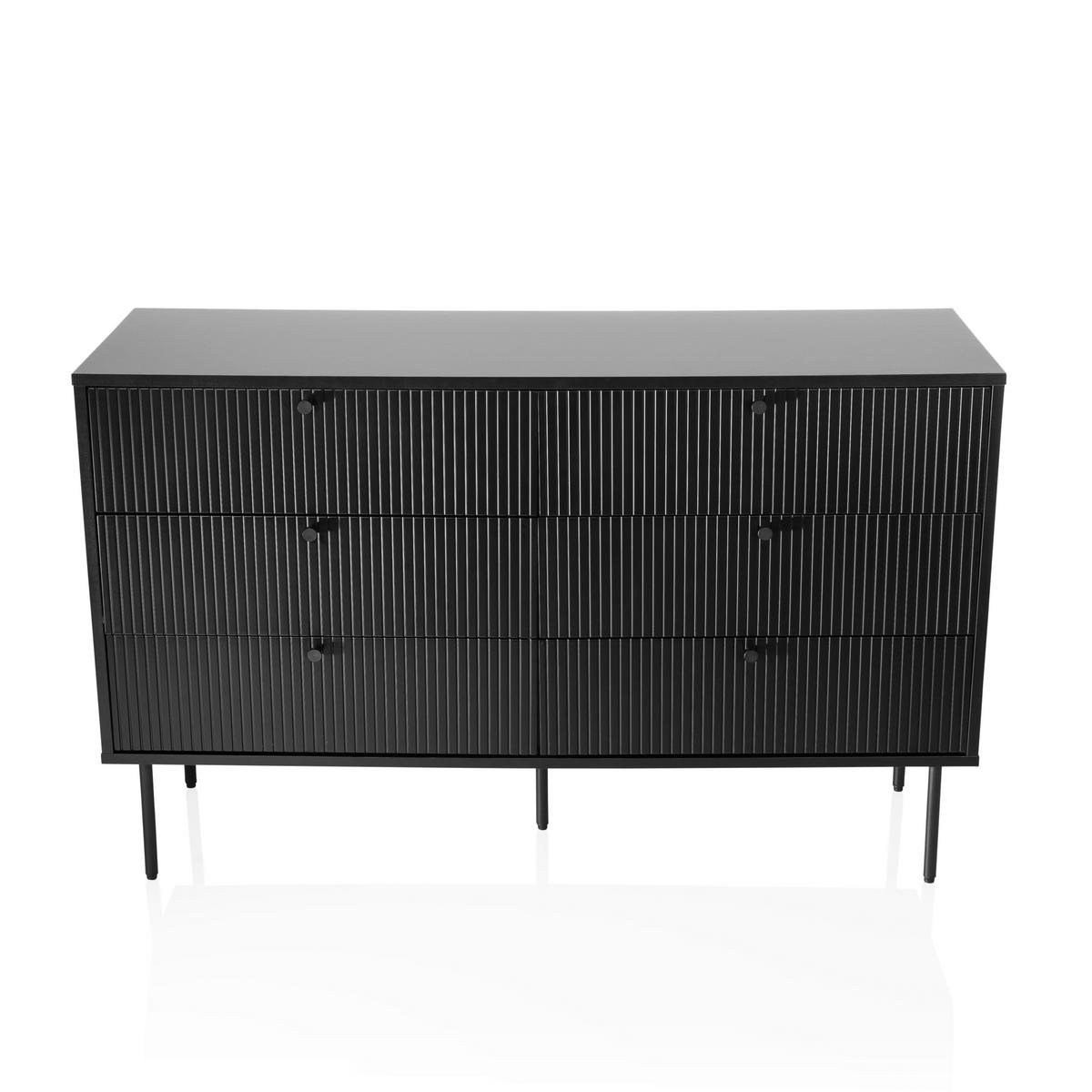 Komoda Karby, Črna - črna, Moderno, kovina/leseni material (120/40/75cm) - MID.YOU