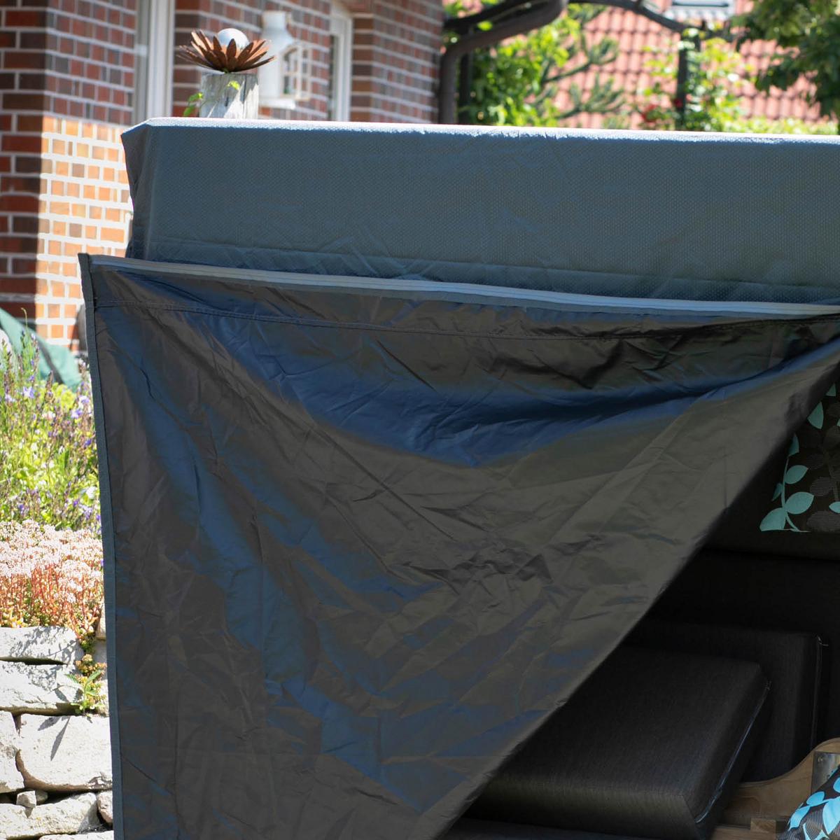 Strandkorb-Schutzhülle Premium Grau - Dunkelgrau, Basics, Kunststoff (128/165/95cm) - Gardenson