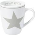 Kaffeebecher Star - Hellgrau/Weiß, MODERN, Keramik (8,4/10,5cm) - MÖMAX modern living