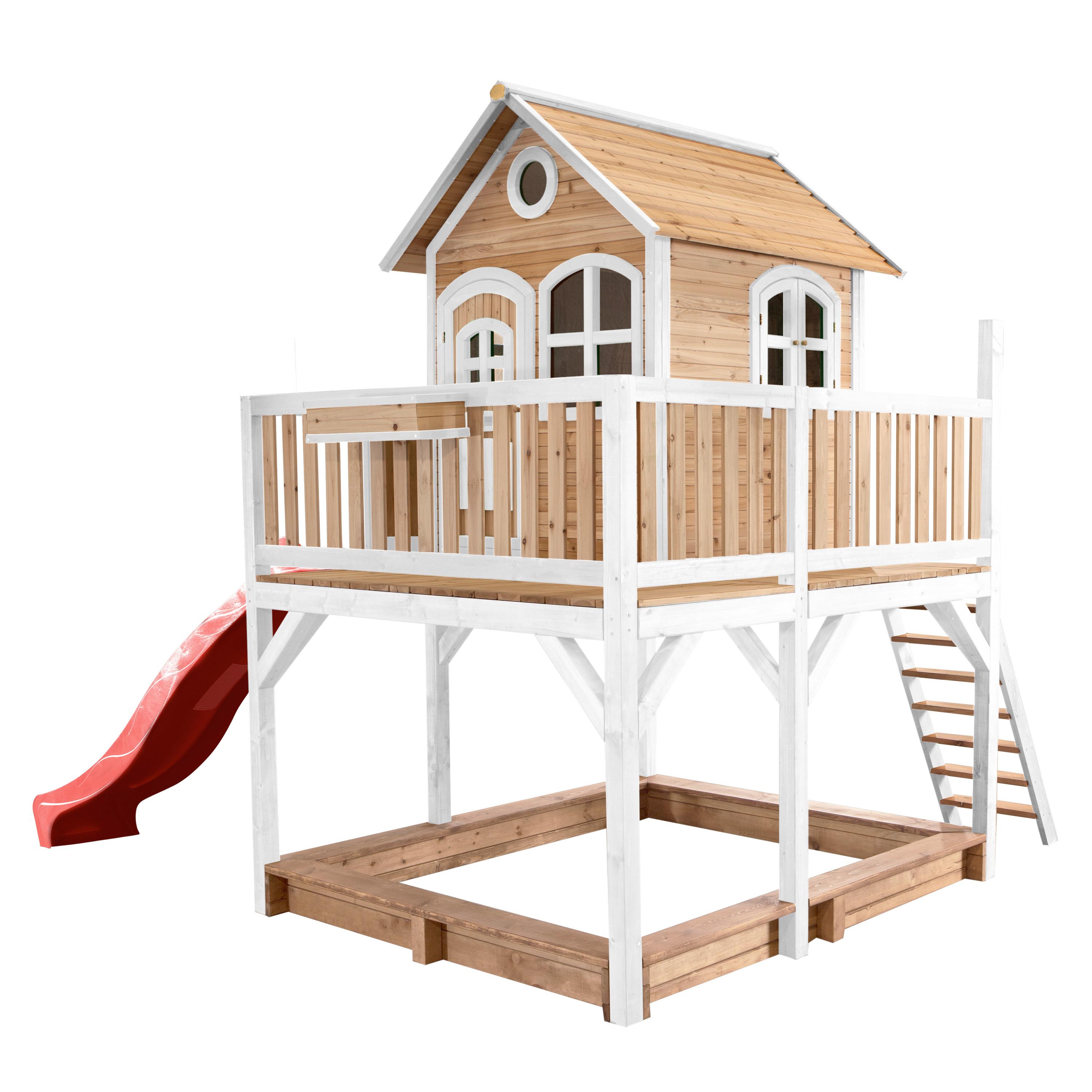 SPIELTURM Liam - Rot/Braun, Basics, Holz (613/291/277cm) - Ambia Garden