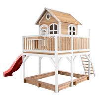 Spielturm Liam aus Holz - Rot/Braun, Basics, Holz (613/291/277cm) - Ambia Garden