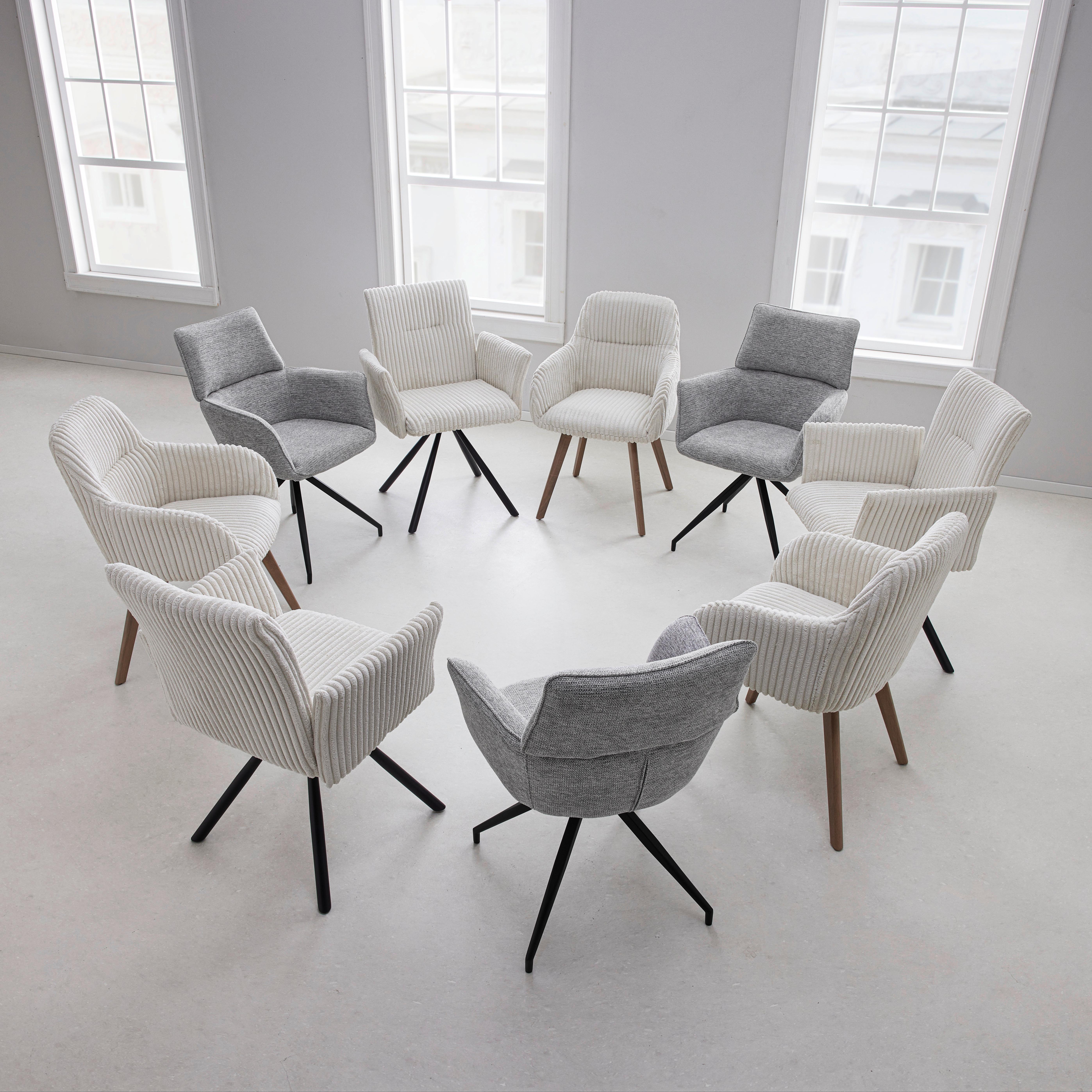 STOL MED ARMSTÖD MATTIA - beige/ekfärgad, Modern, metall/trä (56/87/61cm) - Bessagi Home