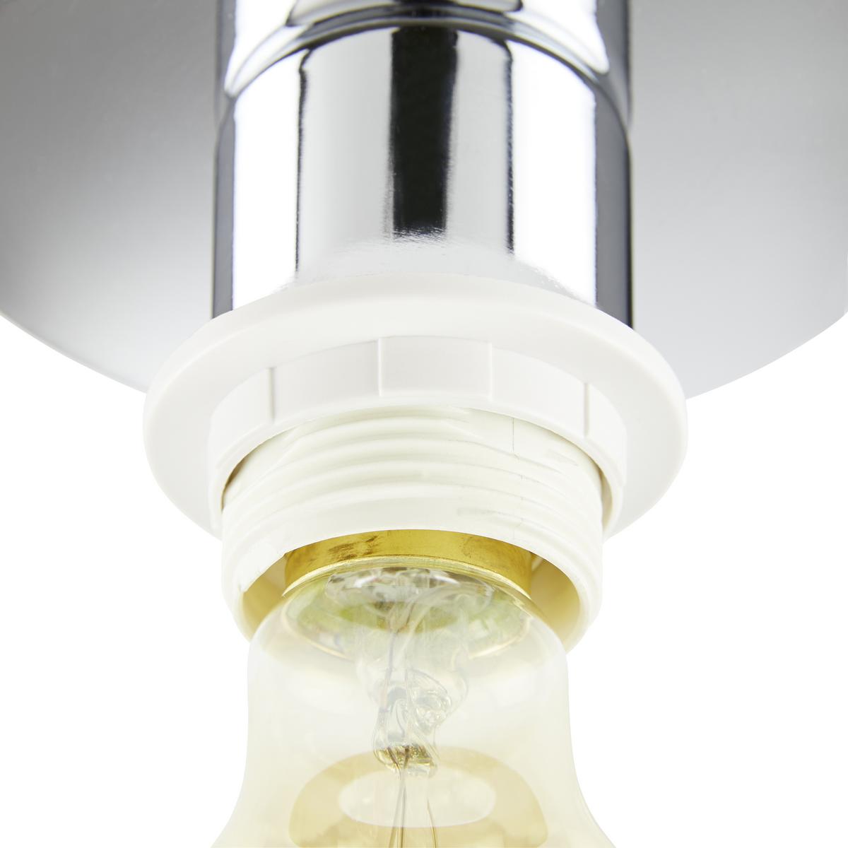 Deckenleuchte Lara max. 60 Watt - Silberfarben, Metall (16/18cm) - Modern Living