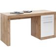 Schreibtisch in Weiß/Eichefarben - Eichefarben/Alufarben, MODERN, Holzwerkstoff/Kunststoff (150/76/60cm) - Mömax modern living Schreibtisch in Weiß/Eichefarben - Eichefarben/Alufarben, MODERN, Holzwerkstoff/Kunststoff (150/76/60cm) - Mömax modern living