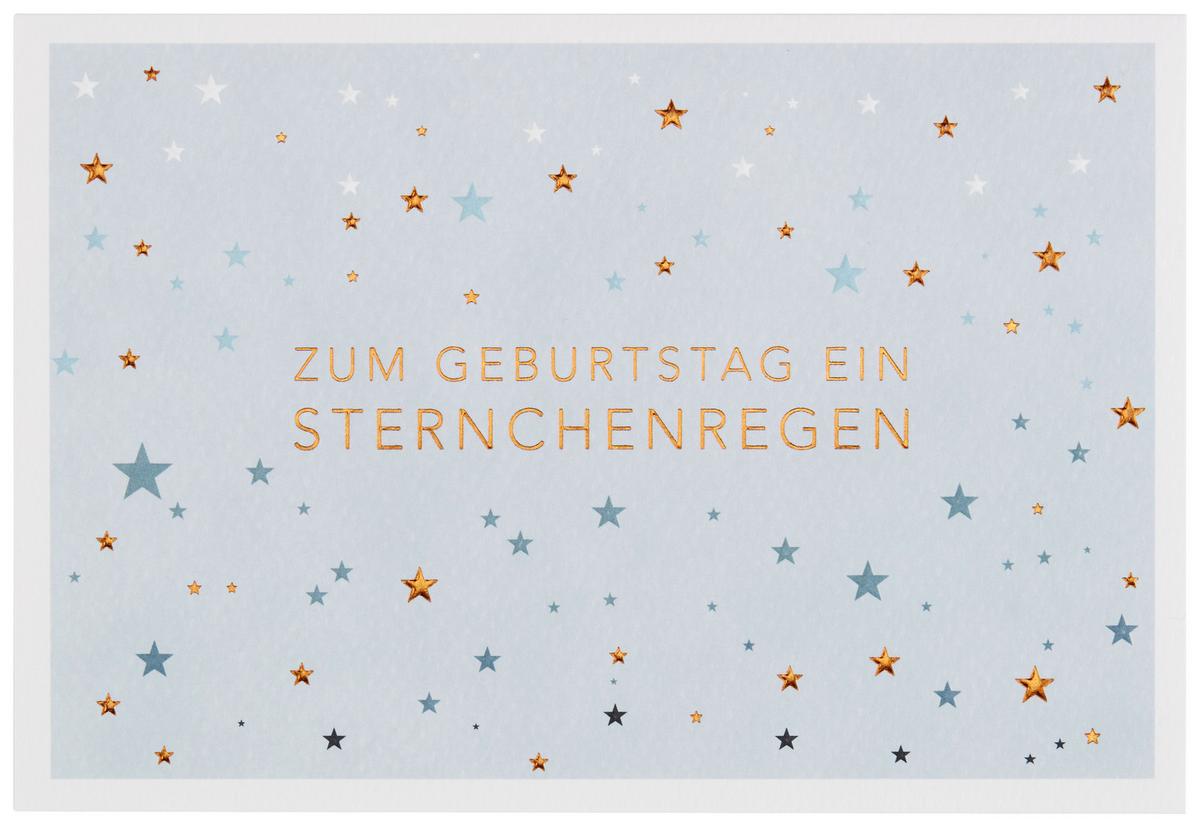 Glückwunschkarte Kupfergold in Blau - Multicolor, Basics, Papier (24/17,5cm)