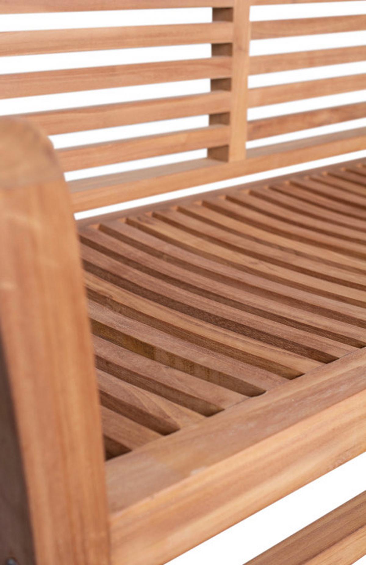 Gartenbank Woodie Teak stapelbar - Basics, Holz (120/92/52cm) - Gardenson