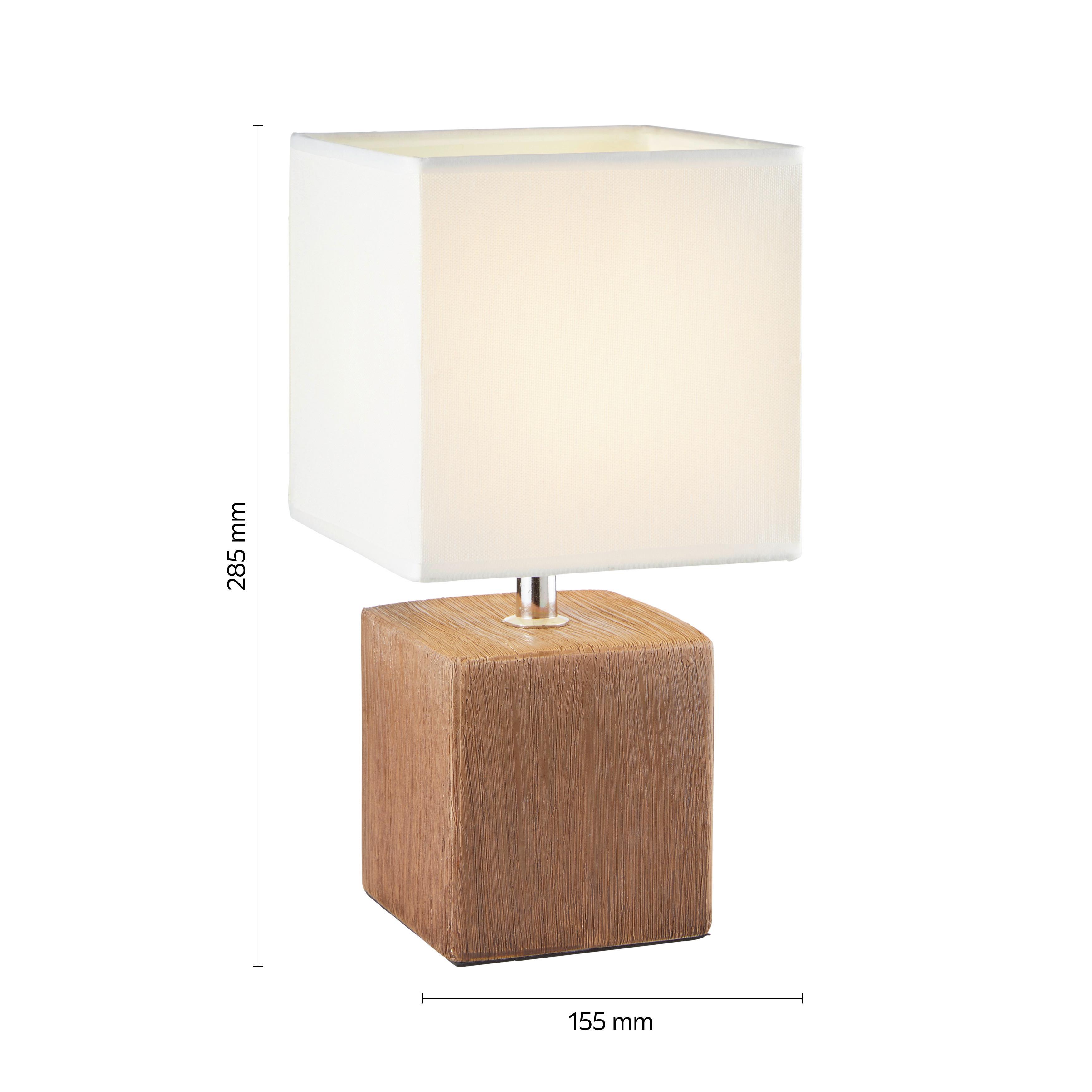 BORDSLAMPA WANDA - beige/mörkbrun, Modern, textil/keramik (15,5/28,5cm) - Mömax