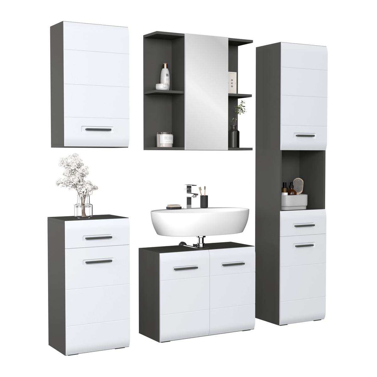Donji Element Pearl New - bijela/antracit, Konvencionalno, drvni materijal/plastika (40/77,4/29,6cm)