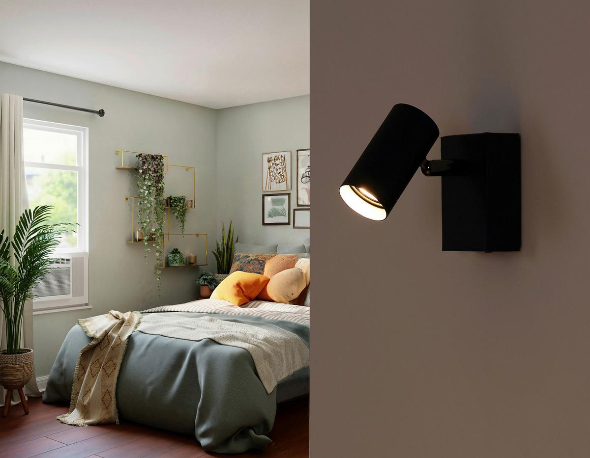 Led Reflektor Este - crni krom/crna, Design, metal (11/9/7cm) - Globo