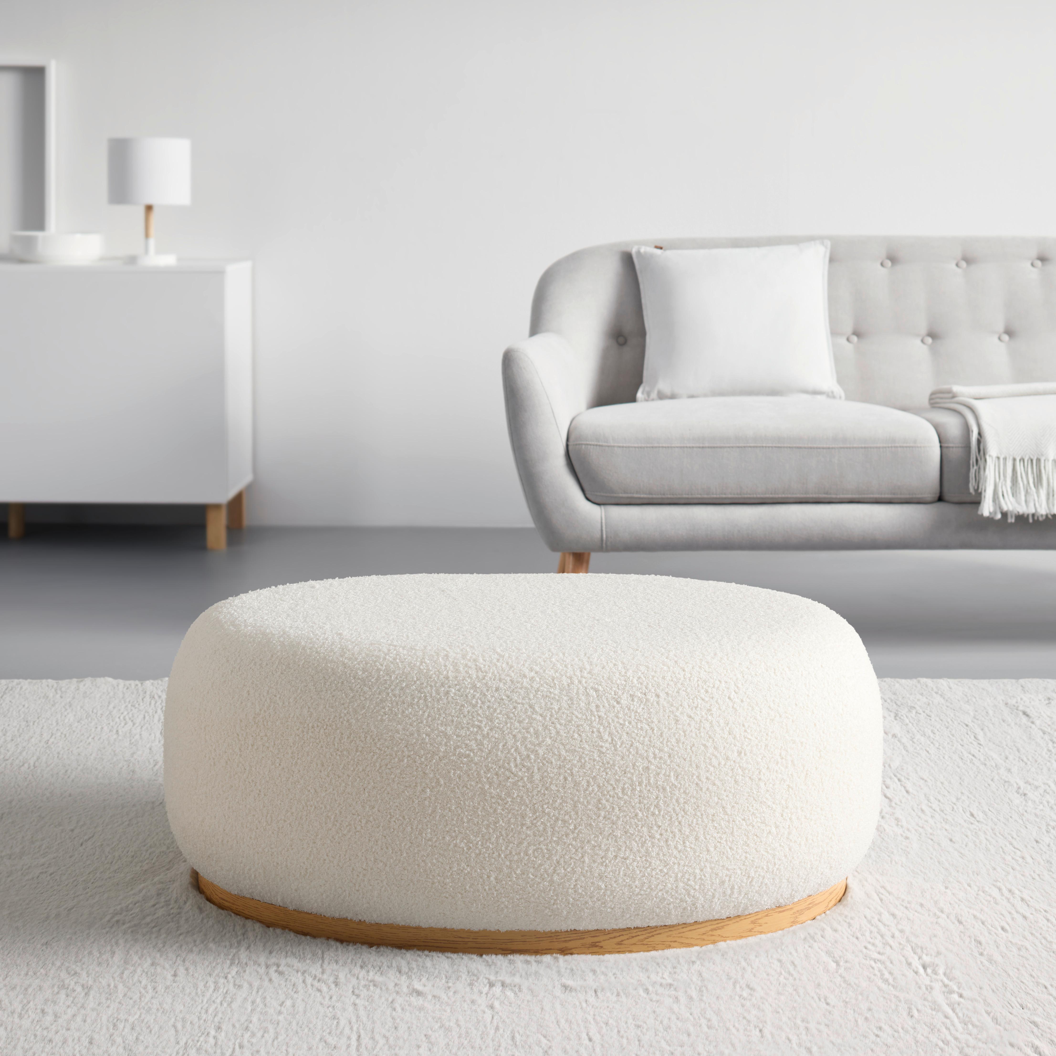 Hocker Darby Weiß - Weiß, LIFESTYLE, Holz/Textil (88/35/54cm) - Mömax