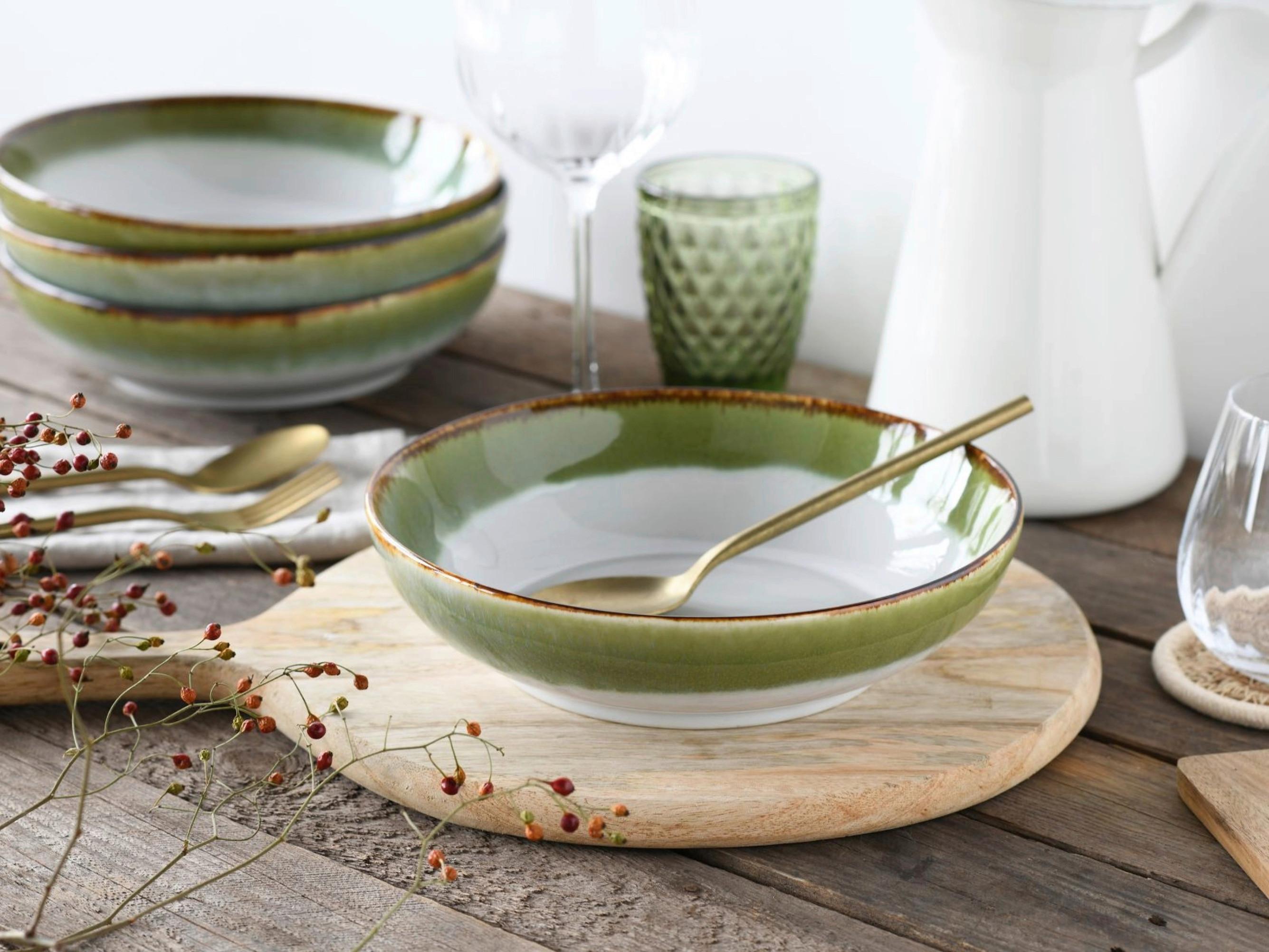 Schüssel Cascade Grün - Grün, MODERN, Keramik (22,5/6cm) - Creatable