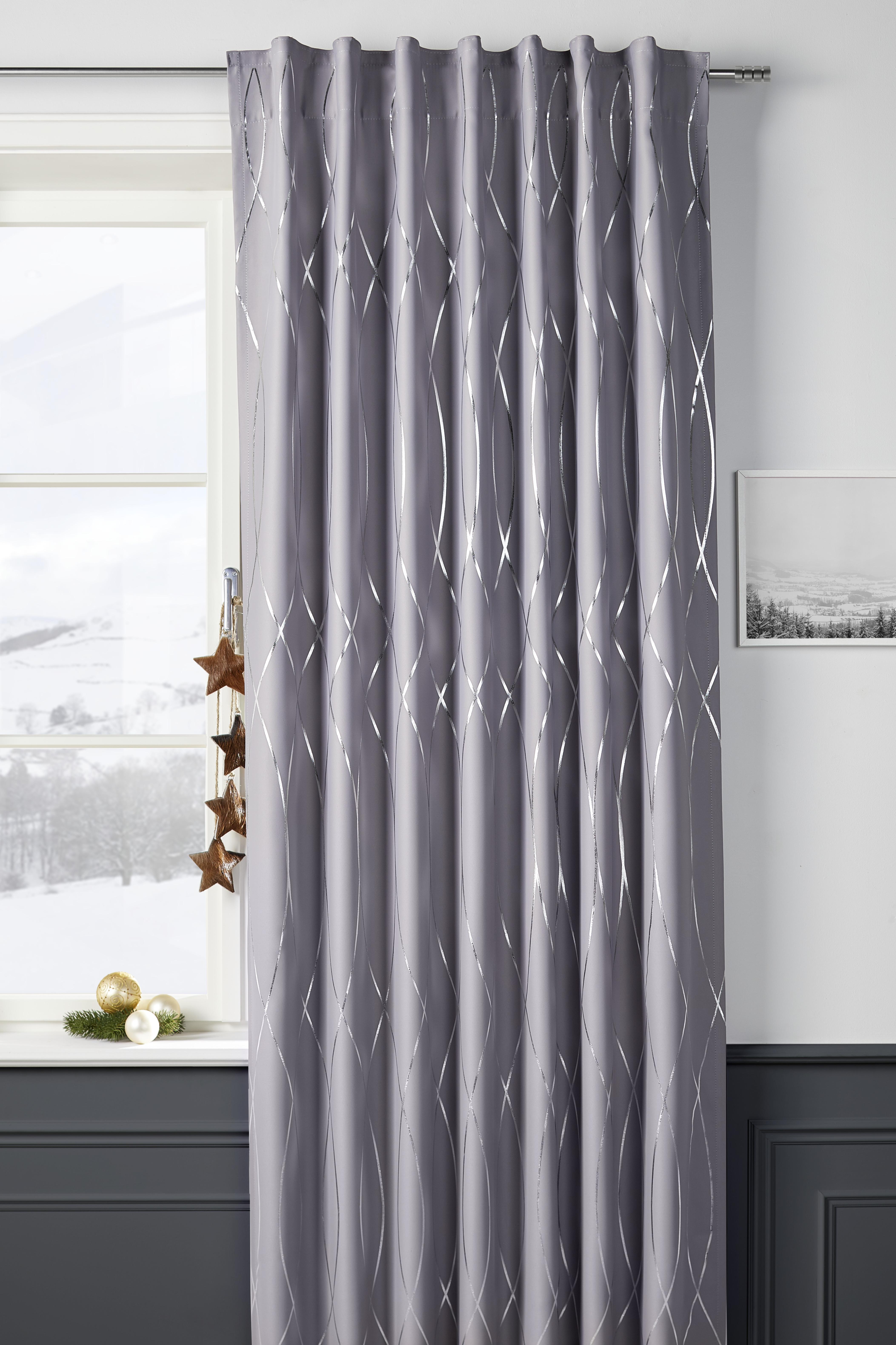 MÖRKLÄGGNINGSGARDIN GLAMOUR -AKT- - silver/antracit, Lifestyle, textil (140/245cm) - Mömax