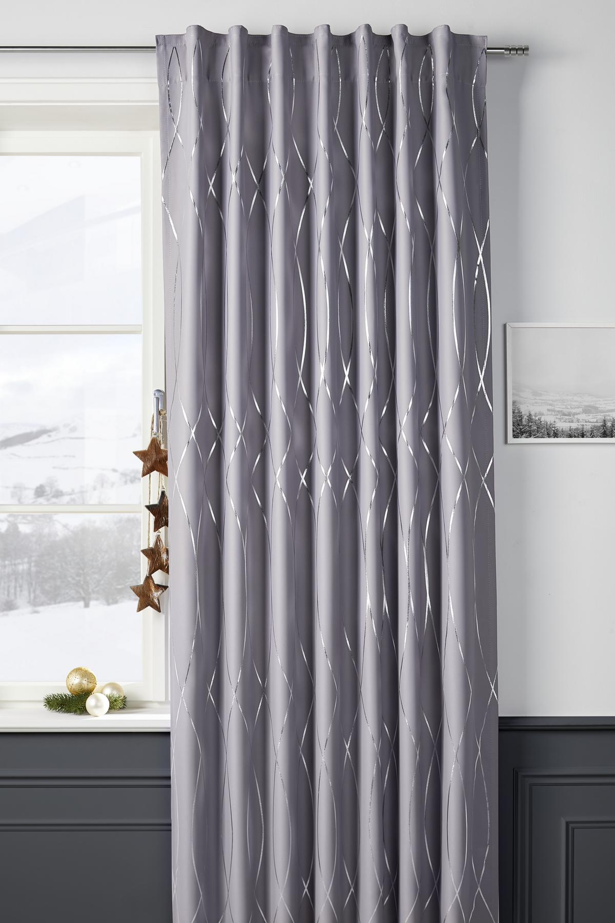 Sötétítőfüggöny Glamour 140/245 - ezüst/antracit, Lifestyle, textil (140/245cm) - Modern Living