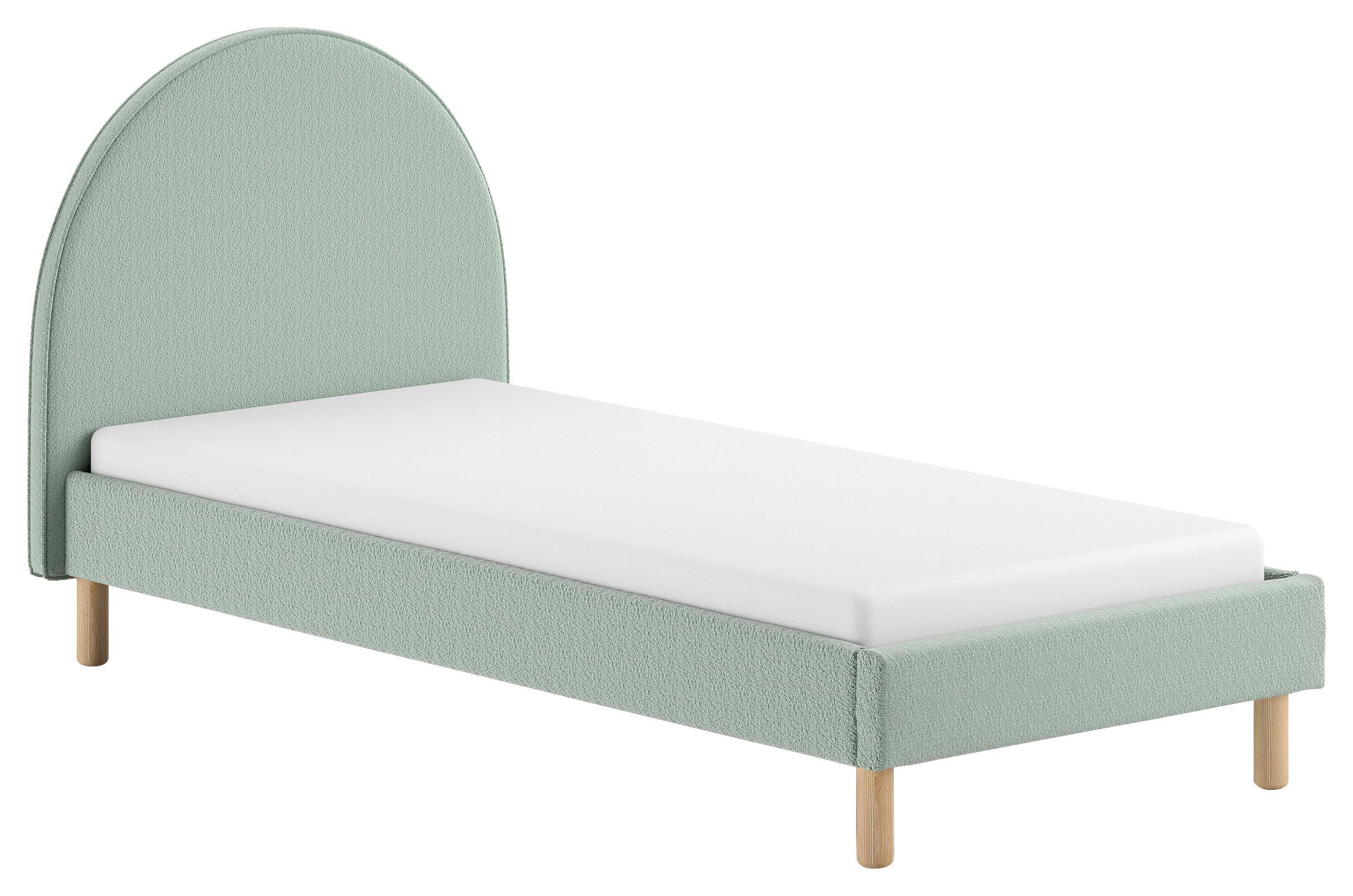 Kinder-/Juniorbett Moon ca. 90x200 cm Grün - Naturfarben/Grün, ROMANTIK / LANDHAUS, Holz/Textil (90/200cm) - MID.YOU