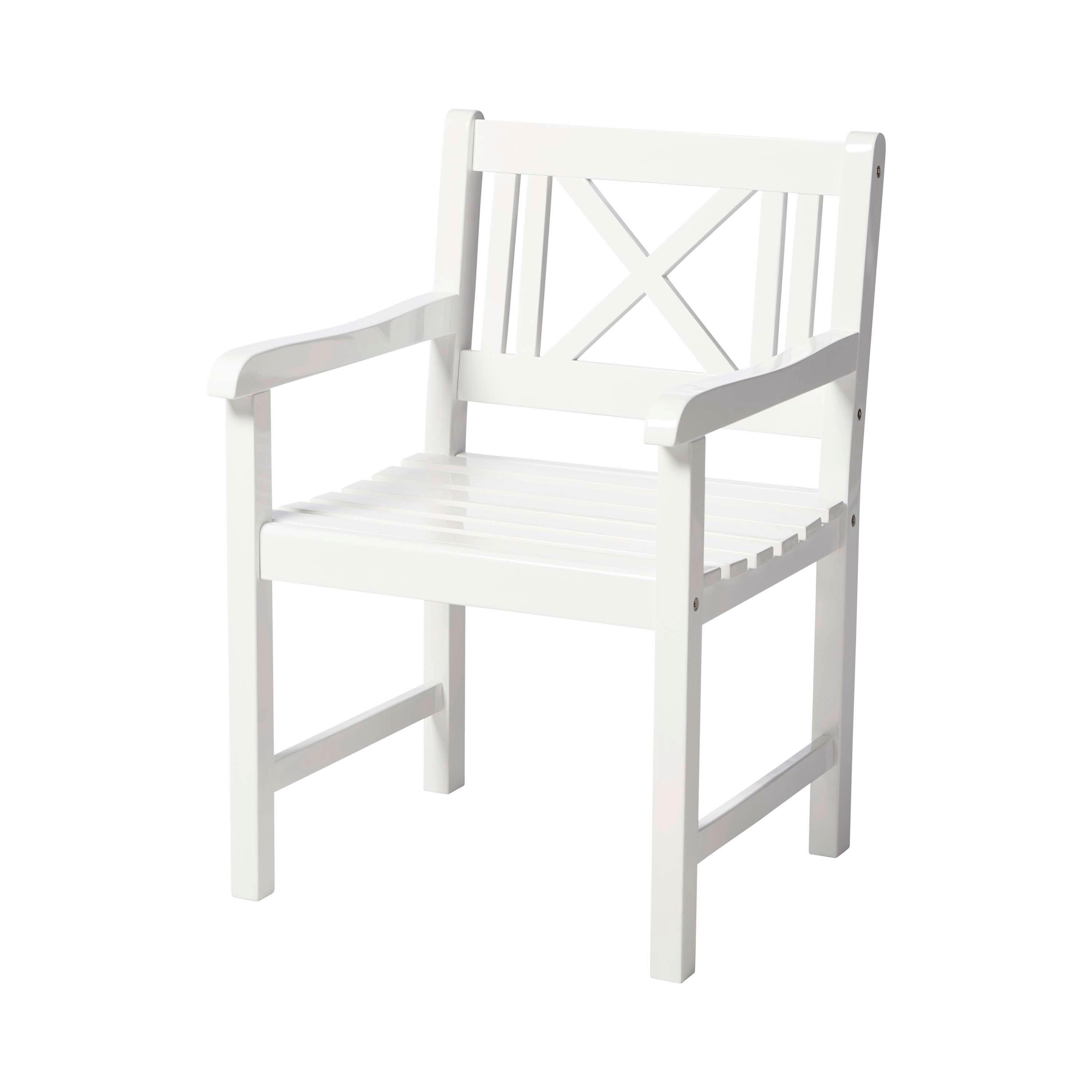 Gartensessel Rosenborg - Weiss Hochglanz, Natur, Holz (59/89/59cm) - Gardenson