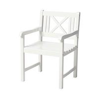 Gartensessel Rosenborg - Weiss Hochglanz, Natur, Holz (59/89/59cm) - Gardenson