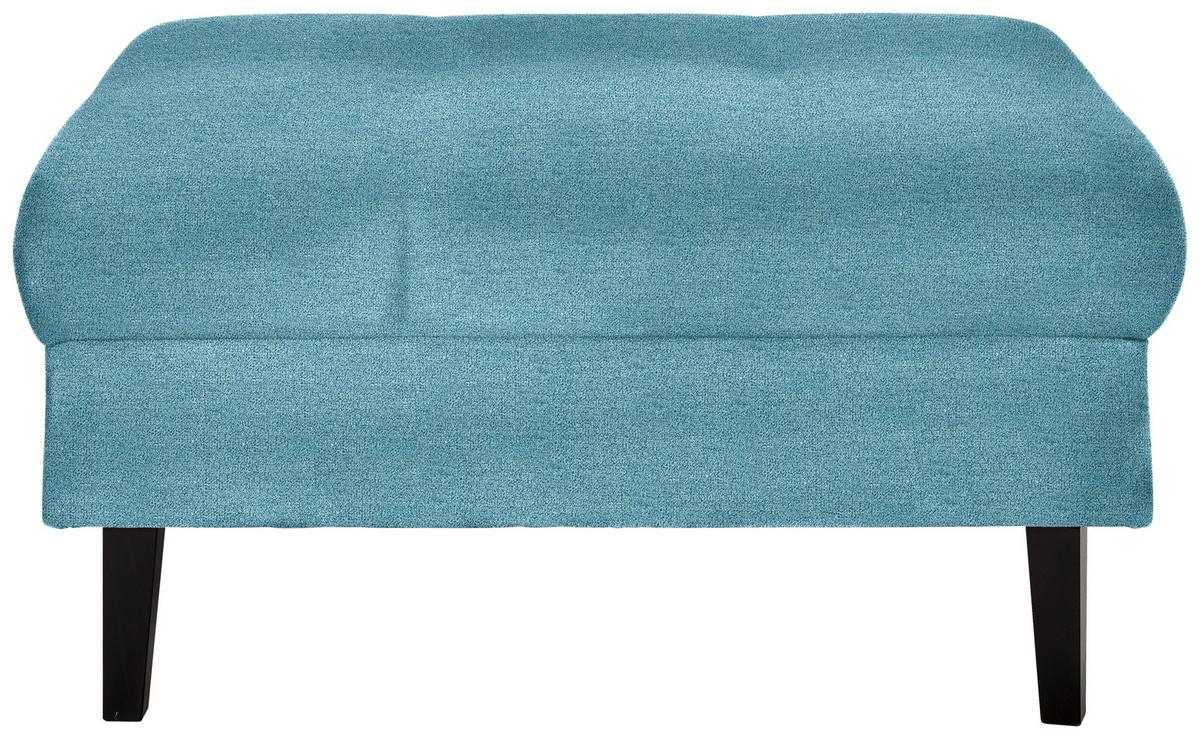 Hocker Boston Blau - Blau/Schwarz, KONVENTIONELL, Holz/Textil (93/46/75cm) - Based