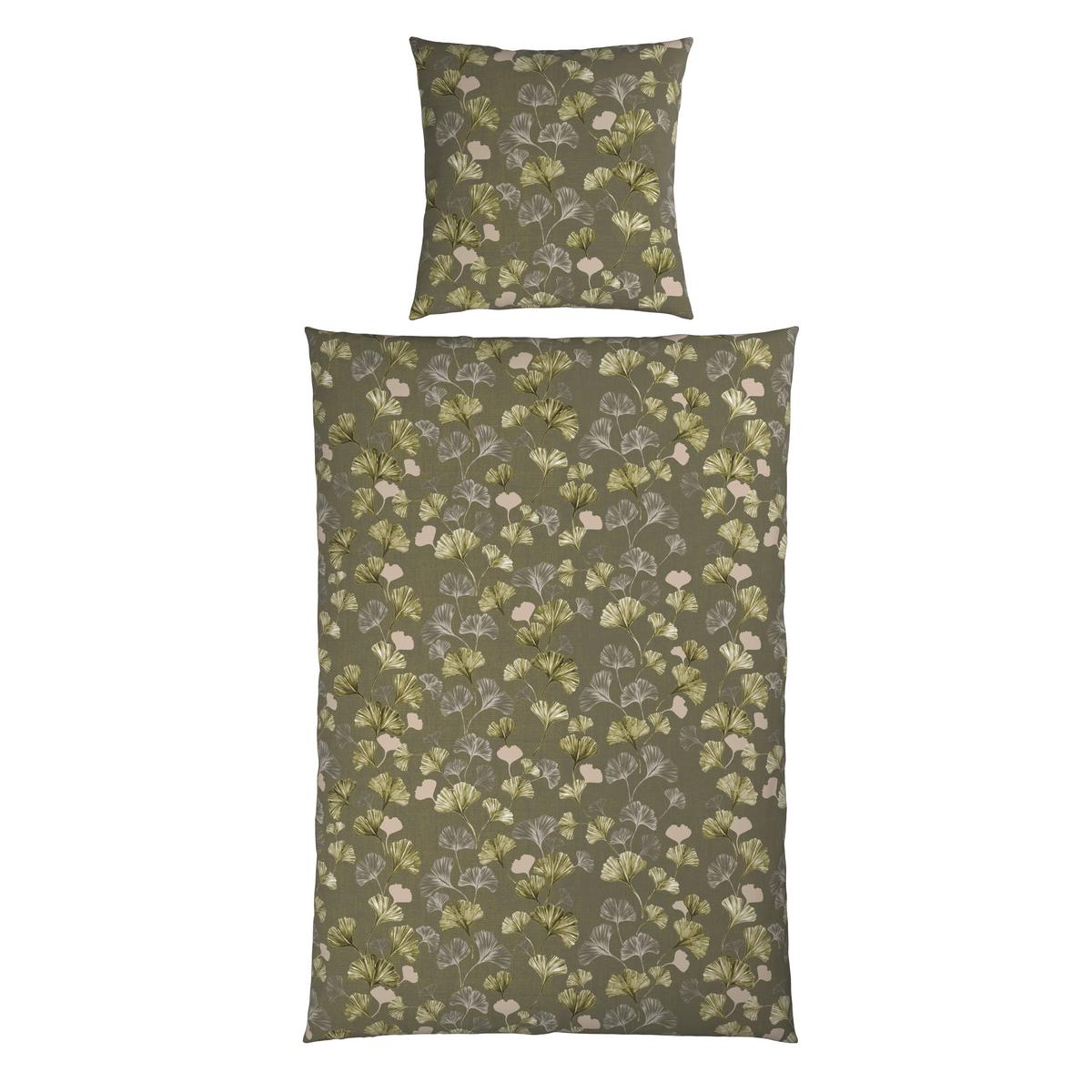 Bettwäsche Yuki XL Grün/Grau ca. 155x220cm - Grün, MODERN, Textil (155/220cm) - Mömax