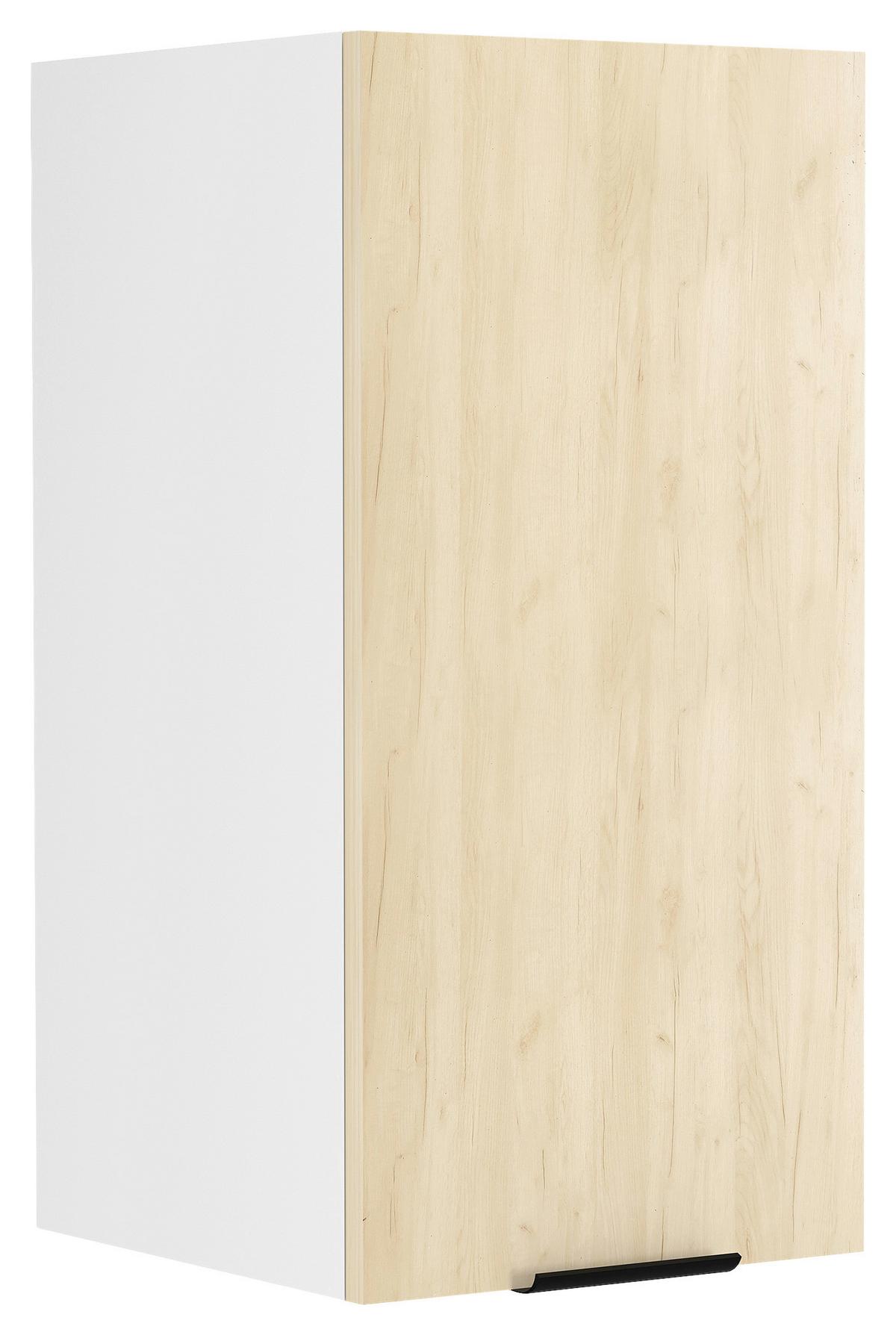 Kuhinjska Zgornja Omarica Fasola, Bela, Hrast, Š 30cm - črna/bela, Trend, umetna masa/leseni material (30/60/31cm) - MID.YOU