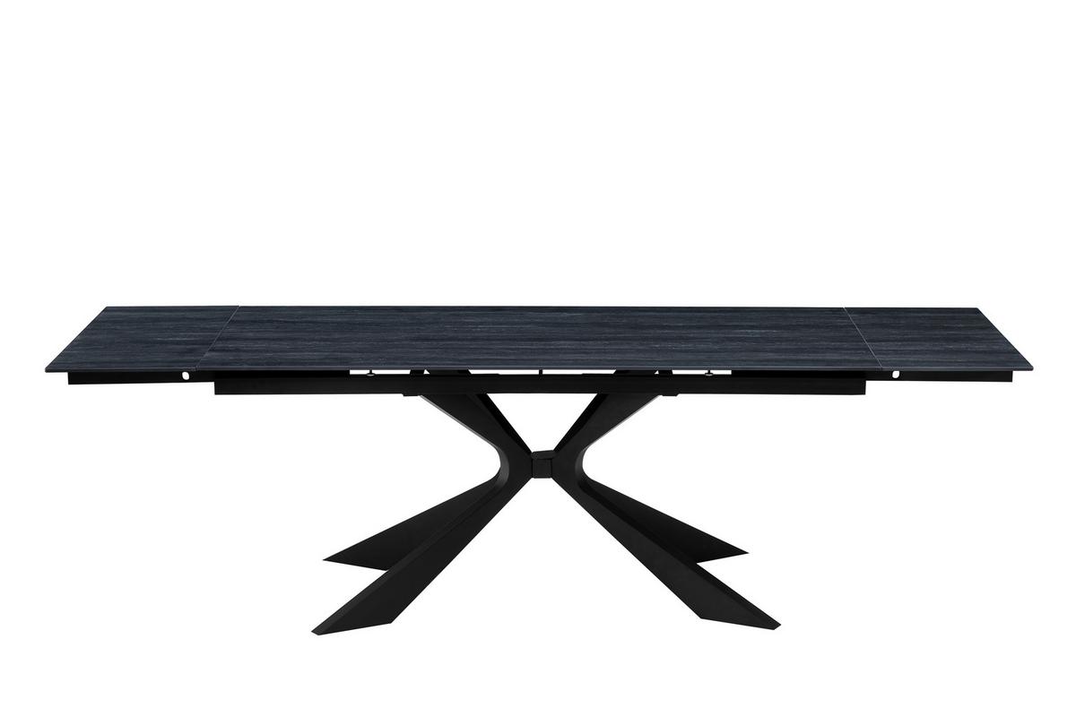Raztegljiva Miza Hamar, Črna, 180-260x90 - črna, Moderno, kamen/kovina (180-260/90/76cm) - P & B