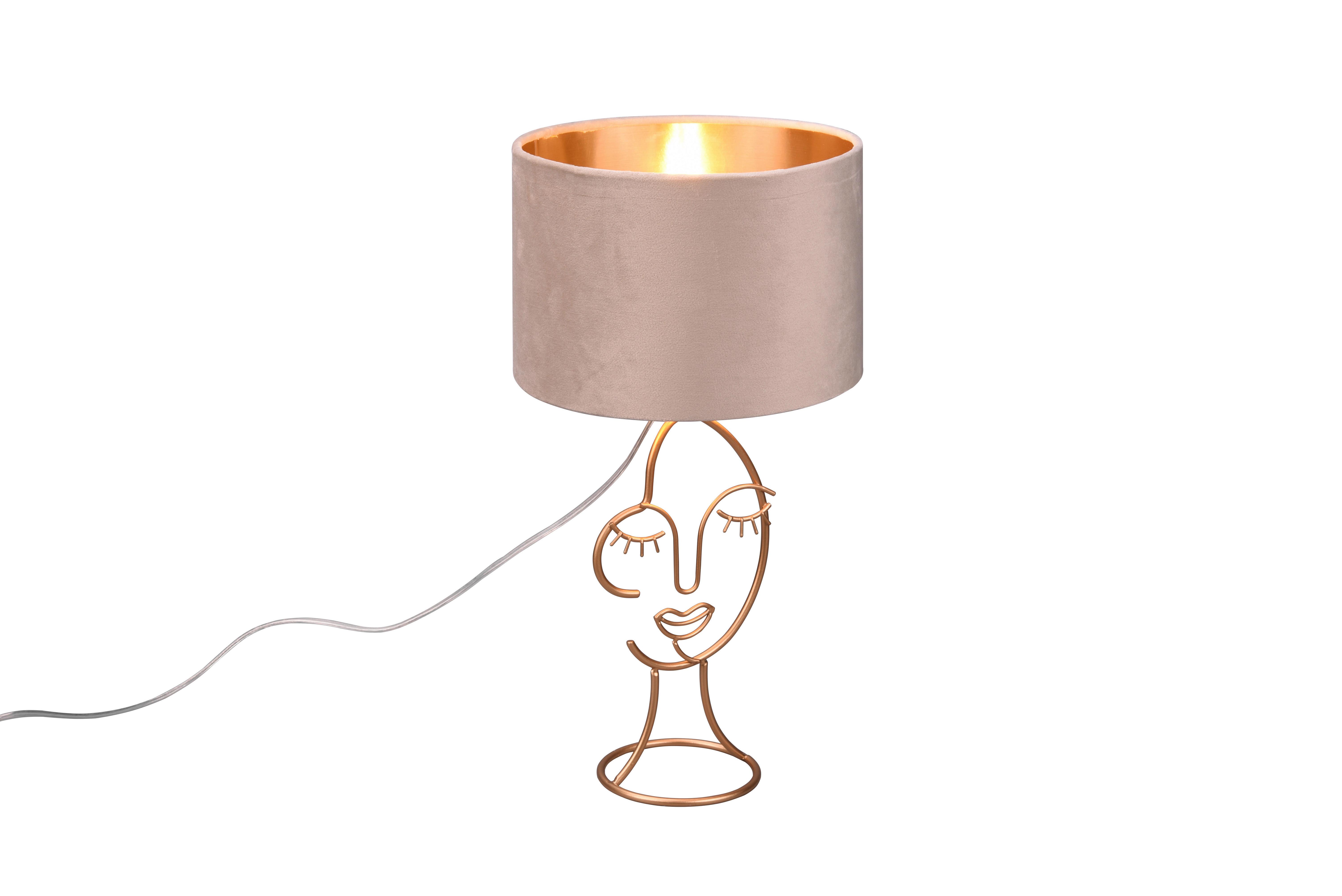 LAMPA STOŁOWA R51221044 MARY - beżowy/kolor złoty, Konventionell, metal/tkanina (24/45,5cm)