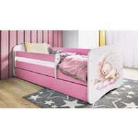 Otroška Postelja Babydreams, Bela, Roza, 80x160cm - pink/bela, Moderno, tekstil/leseni material (80/160cm) - MID.YOU