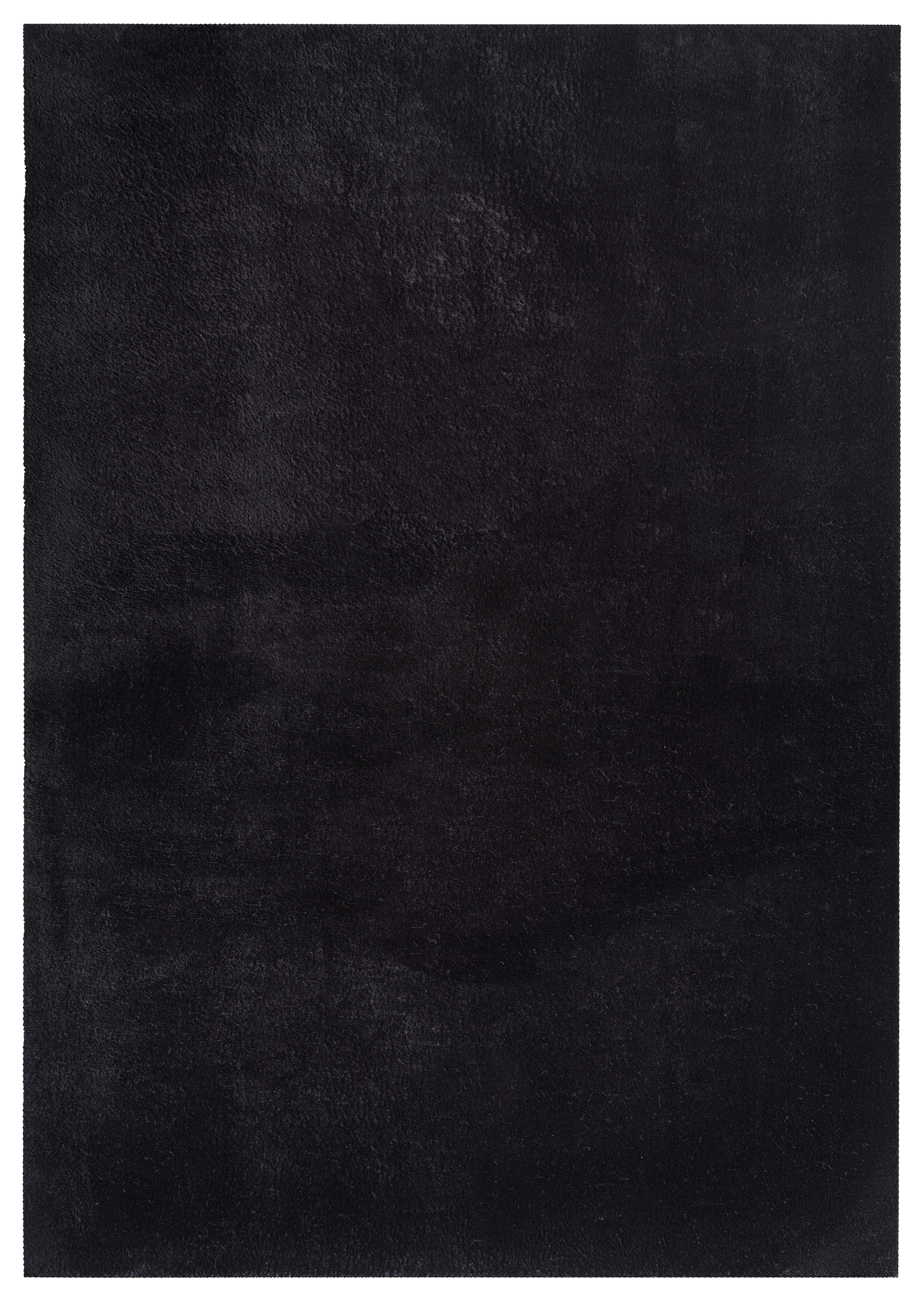 Fellteppich Loft Schwarz ca. 160x160cm - Schwarz, KONVENTIONELL, Textil (160/160cm)