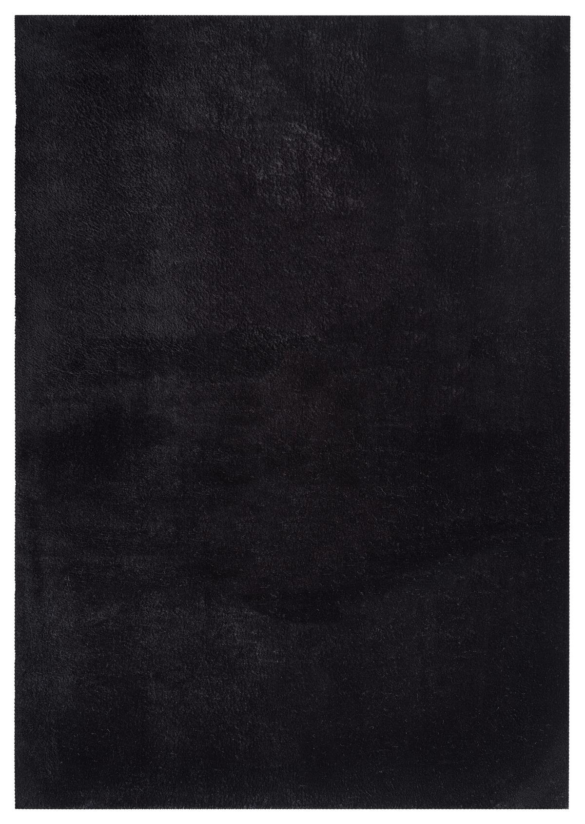 Fellteppich Loft Schwarz ca. 160x160cm - Schwarz, KONVENTIONELL, Textil (160/160cm) - Novel