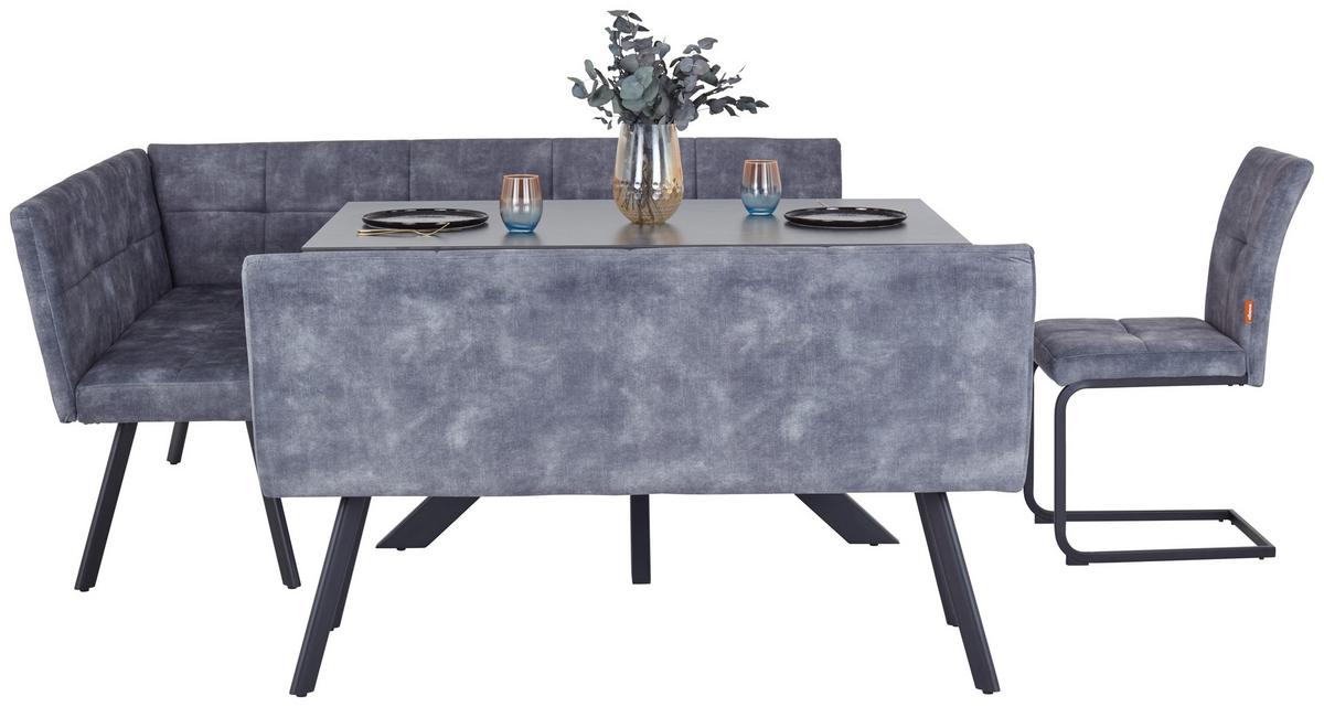 Kotna Klop Milos, Siva - siva/črna, Moderno, kovina/tekstil (150/190cm)