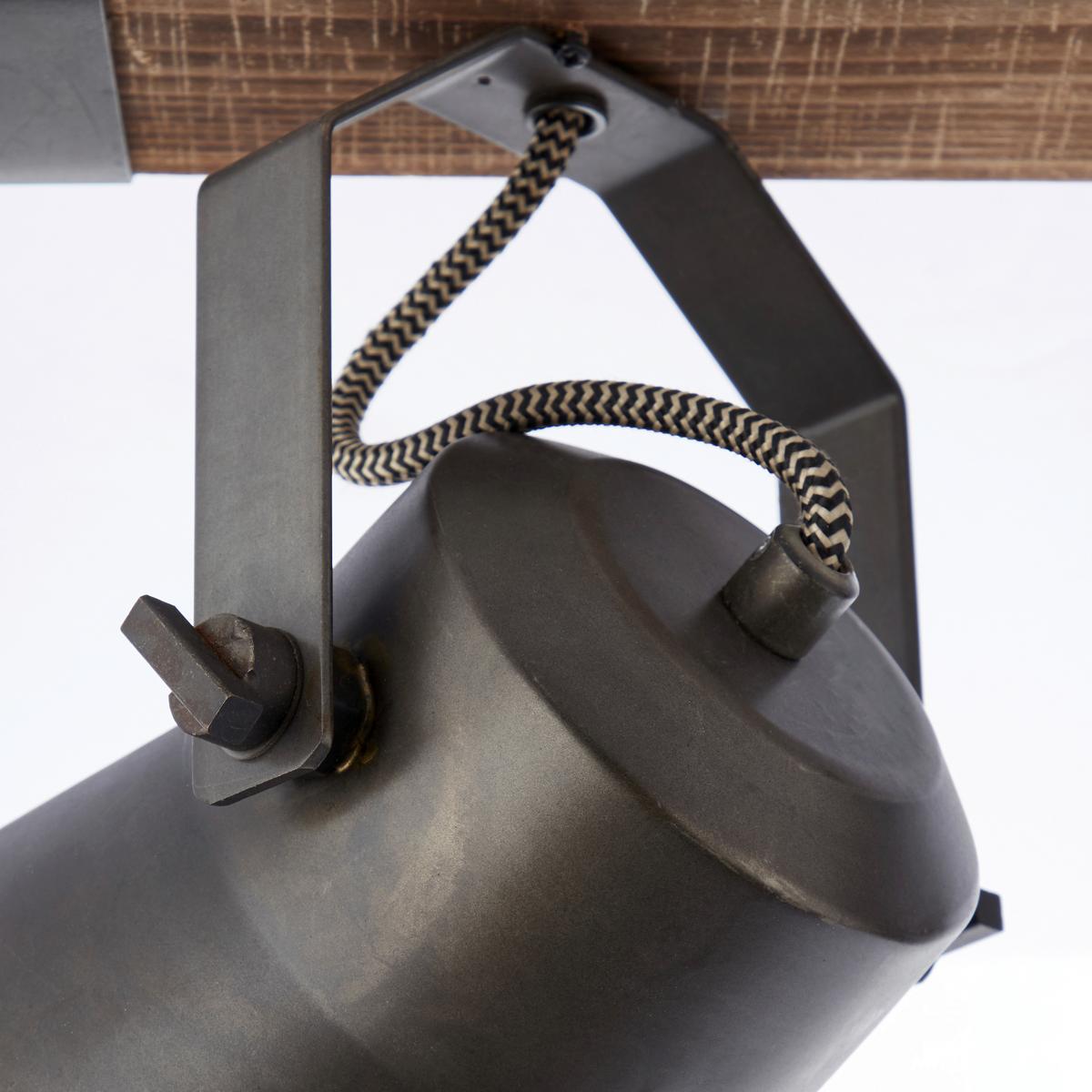 Deckenleuchte Plow in Schwarz max. 10 Watt - Schwarz, Design, Holz/Metall (40/24cm) - Brilliant