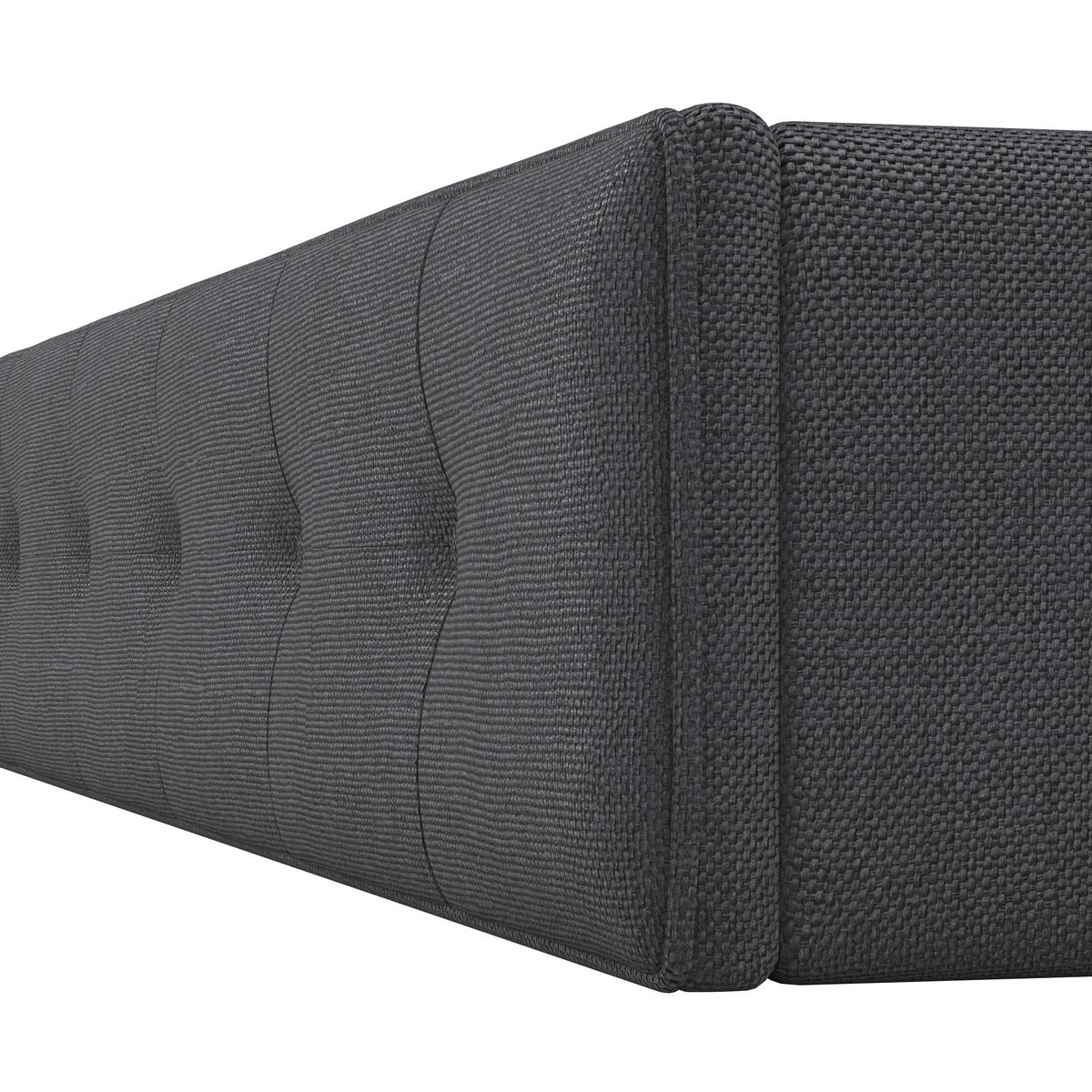 Polsterbett Julie ca. 180x200 cm Dunkelgrau Stauraum - Dunkelgrau/Schwarz, MODERN, Holz/Holzwerkstoff (180/200cm) - Bessagi Home