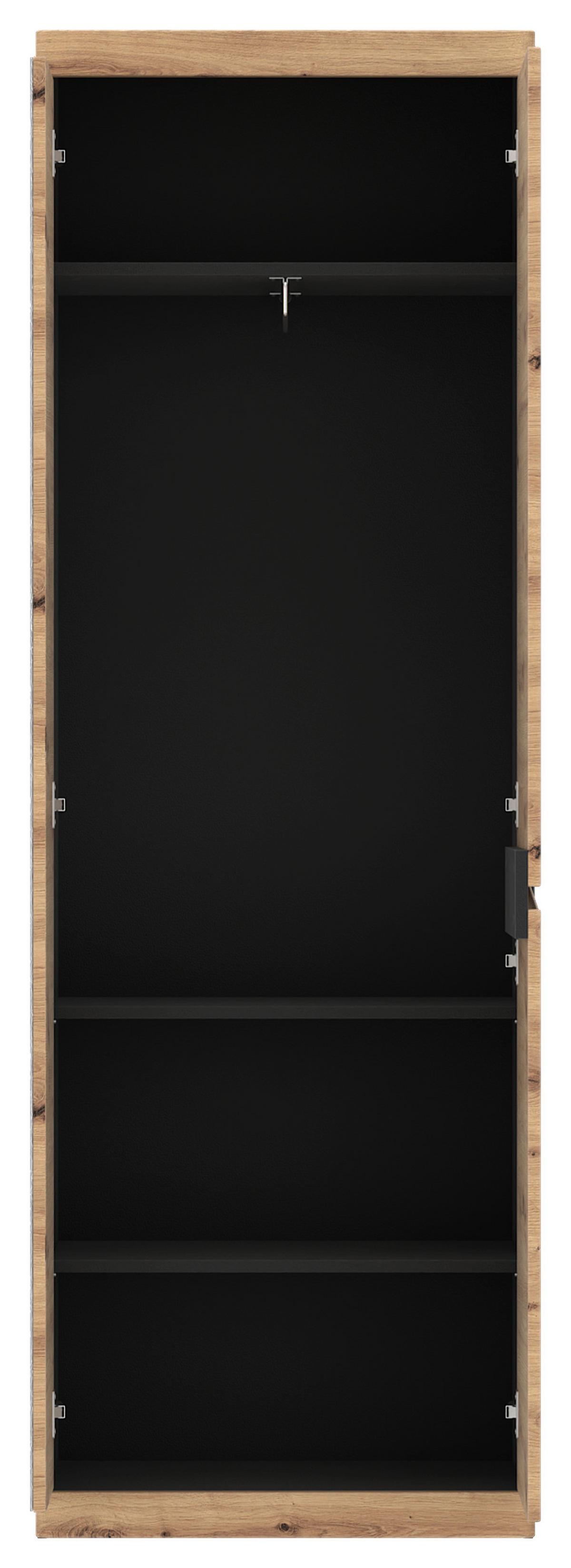 Garderobna Omara Turino, Barva Hrasta, Antracit - barve hrasta/antracit, Moderno, umetna masa/leseni material (65/196,5/40cm)