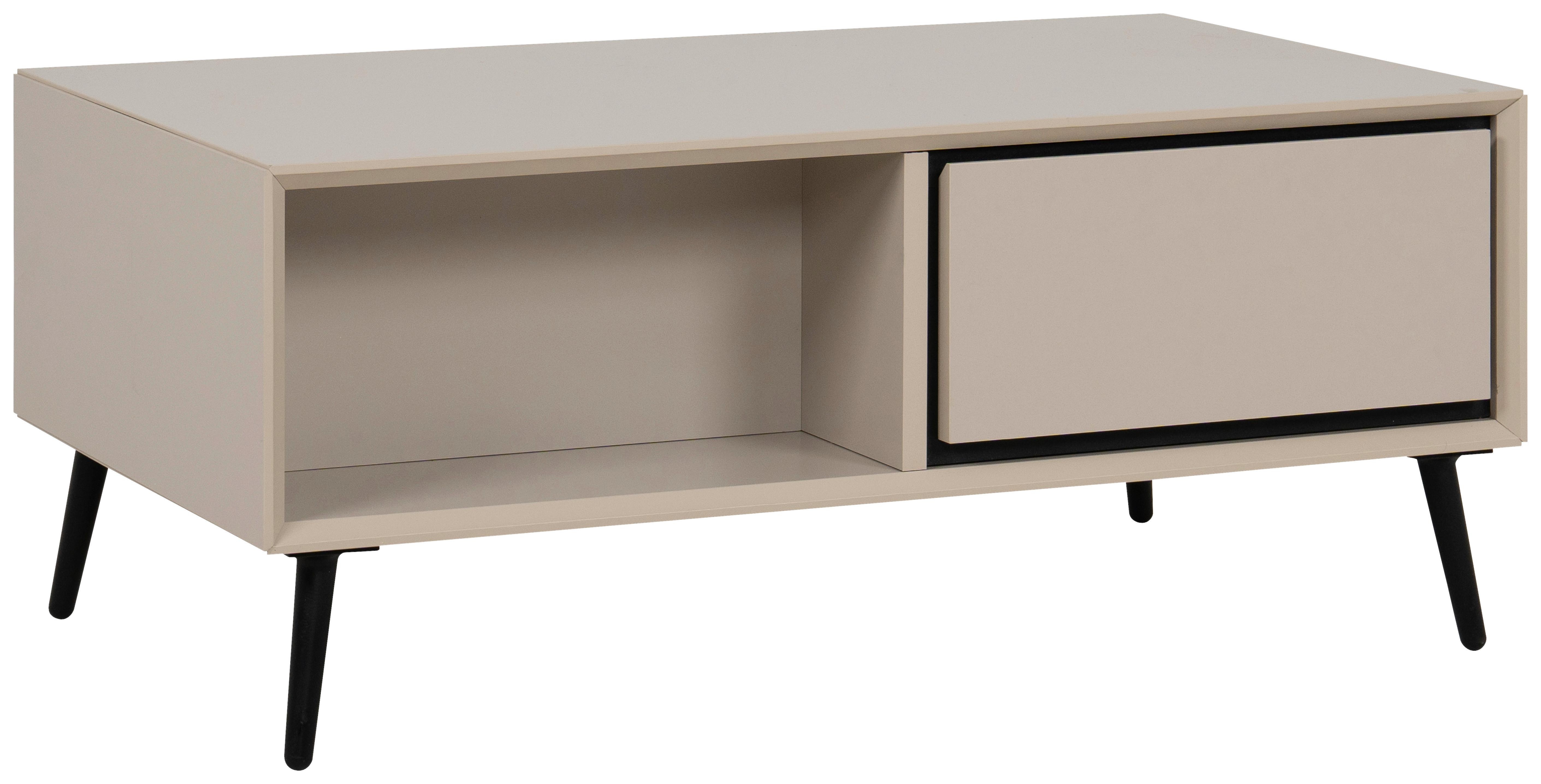 STOLIK KAWOWY ARONA - czarny/kolor piaskowy, Konventionell, materiał drewnopochodny/tworzywo sztuczne (94/40/50cm) - Livetastic