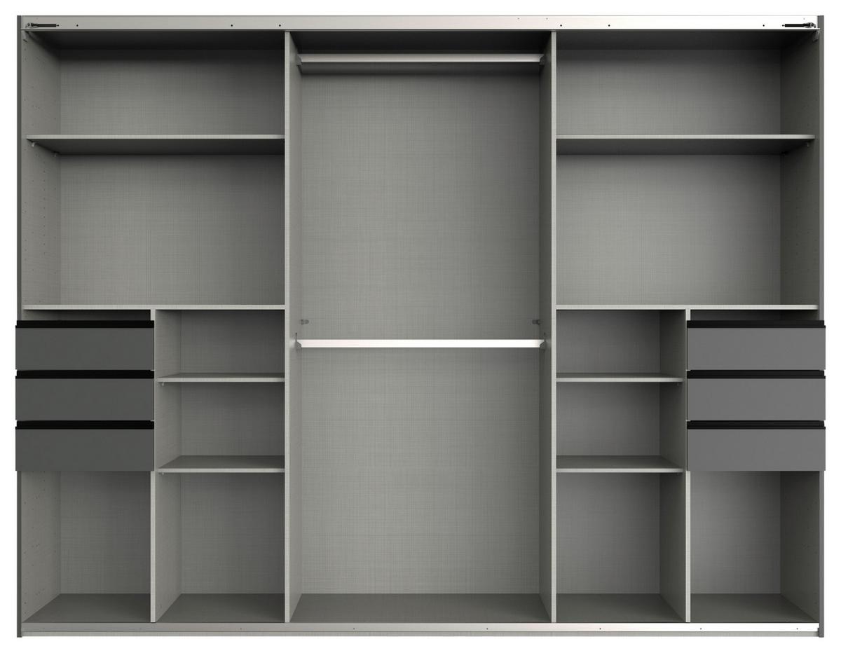 Schwebetürenschrank Saigon ca. 270x210 cm Eichefarben - Klar/Eichefarben, MODERN, Glas/Holzwerkstoff (270/208/64cm) - MID.YOU